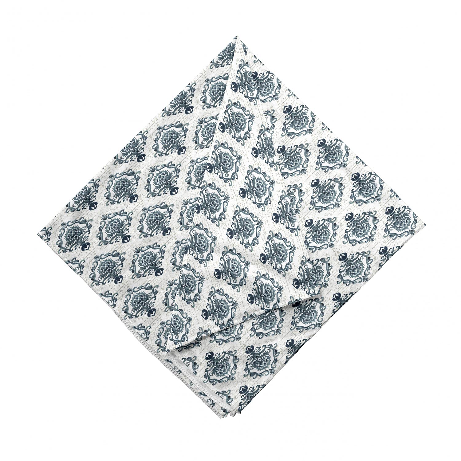 Ambesonne Victorian Unisex Bandana - Cadet Blue & Night Blue Damask Pattern Bandana for Men & Women | Perfect for Outdoor Activities, Fashion Accessories, and Gifts