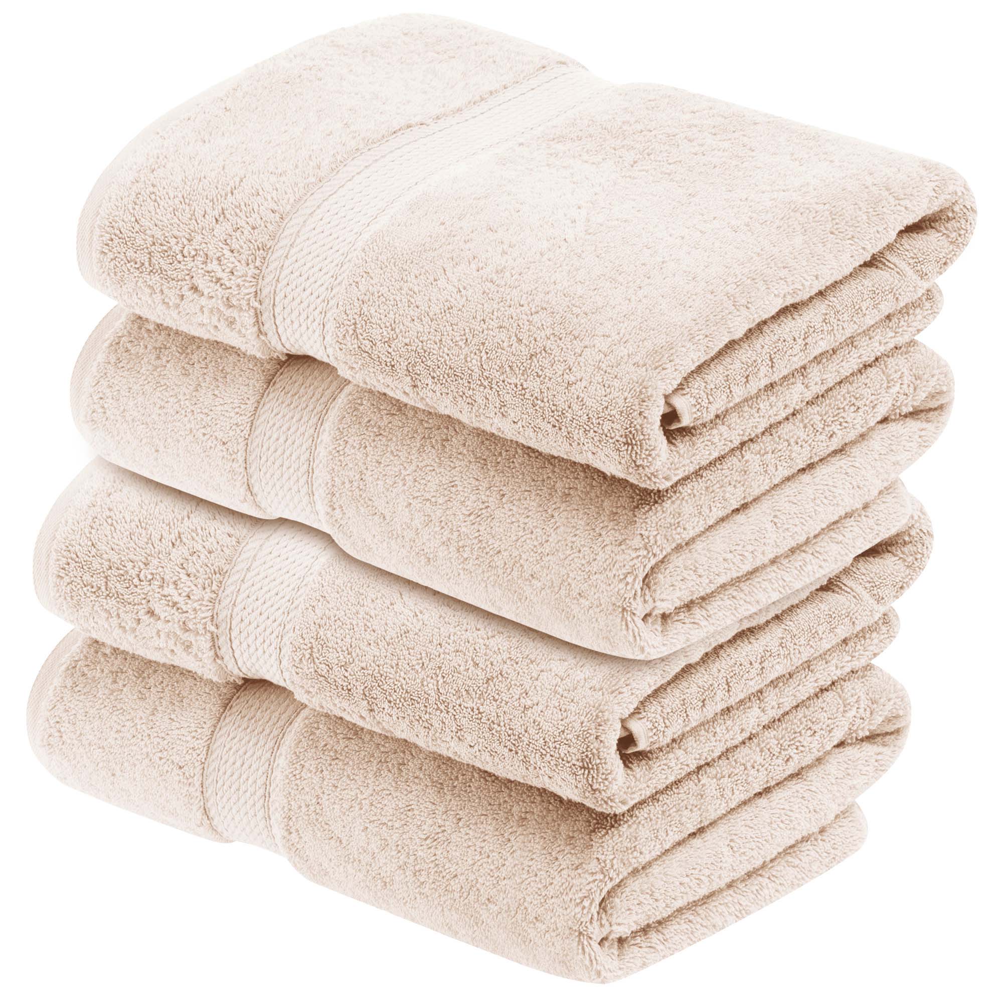 Premium 4-Piece Egyptian Cotton Bath Towel Set - Ultra Soft, Heavyweight & Plush Pile for Spa-Like Luxury at Home | Perfect for Bath, Beach & Guest Use