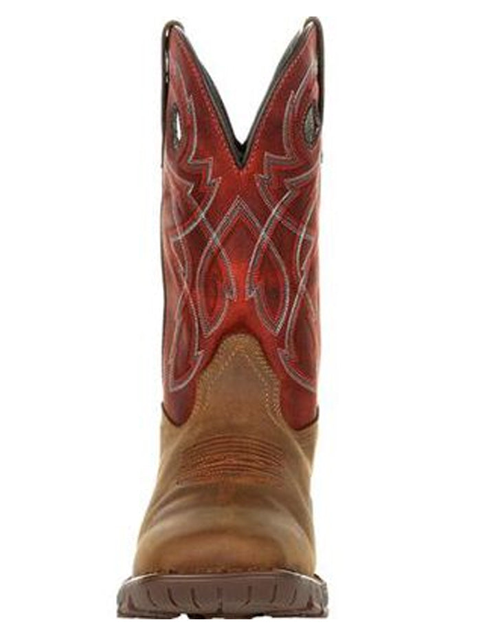 Rocky RKW0316 Men's Waterproof Western Boots - Tan Red Leather Cowboy Boots for Outdoor Work & Country Style Fashion