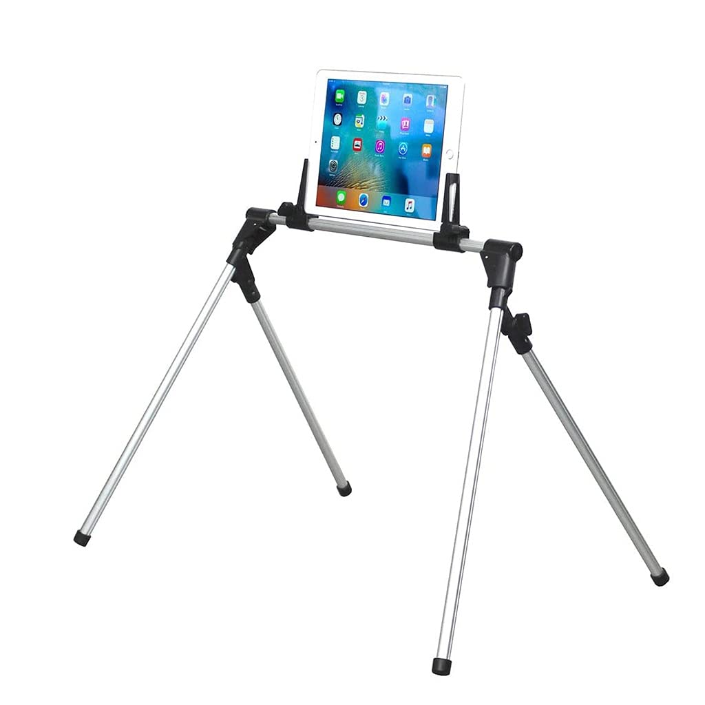 Adjustable Aluminum Tablet Phone Stand for Bed, Sofa & Desk - Foldable Holder for iPhone, iPad, Samsung Devices - Perfect for Watching Videos in Bed, Cooking in Kitchen or Working on Floor