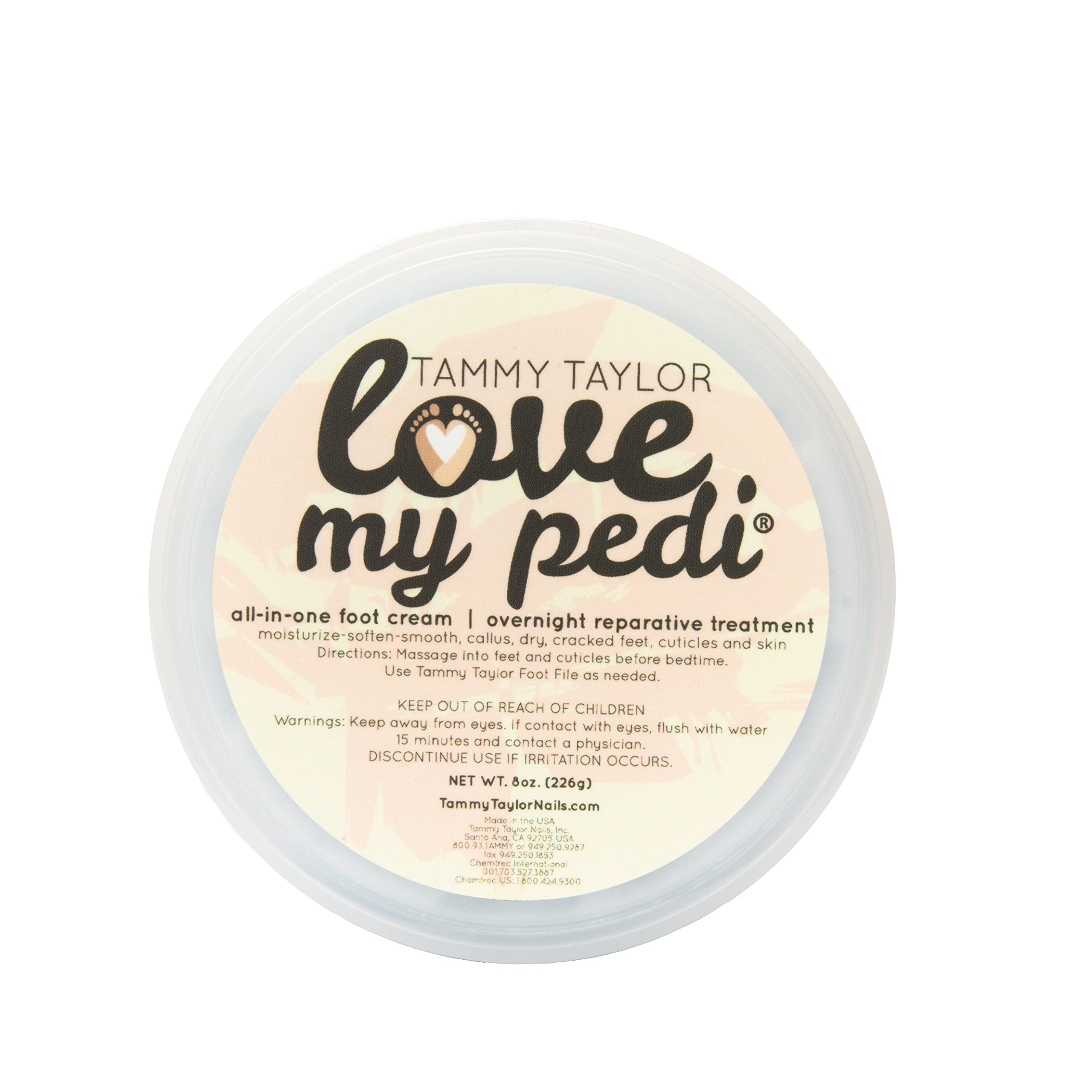 Tammy Taylor Love My Pedi Foot Cream for Dry Cracked Heels & Feet - Intensive Moisturizing Lotion for Foot Bath Aftercare, Rough Elbows, Knees & Hand Calluses | All-in-One Skin Care Solution for Soft Smooth Feet - Perfect for Pedicures, At-Home Spa Treatments & Daily Foot Care