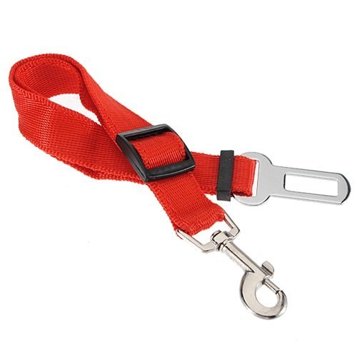 MECO(TM) Pet Dog Car Seat Belt - Adjustable Safety Harness for Small & Medium Dogs - Red - Perfect for Road Trips & Car Travel Accessories