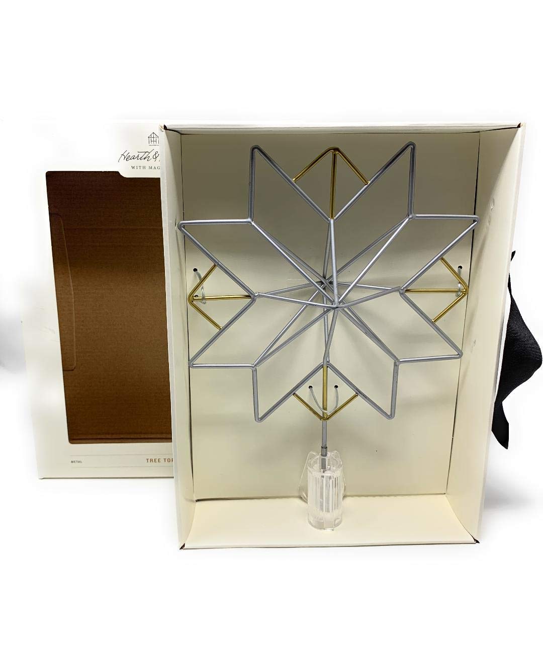 Hearth & Hand with Magnolia Christmas Tree Topper Star - Clip-On Holiday Decor for Xmas Tree, Fireplace Mantel & Winter Home Decorations
