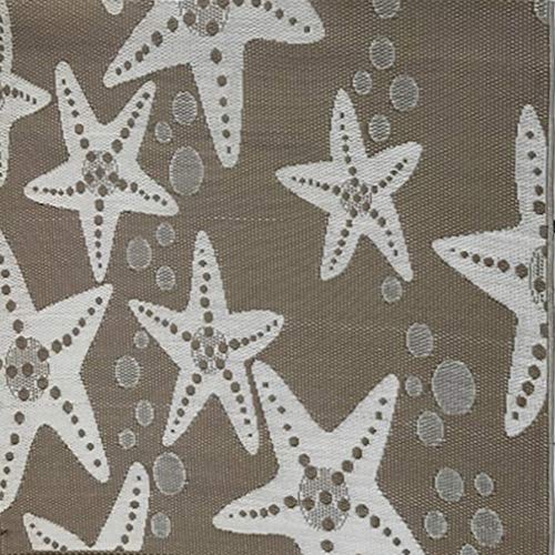 Mad Mats Reversible Outdoor Rug - 4' x 6' Plastic Mat for Patio, Porch, Deck, Kitchen & Bathroom - Modern Taupe Starfish Design - Perfect for Outdoor Entertaining, Poolside Lounging & Indoor Decor