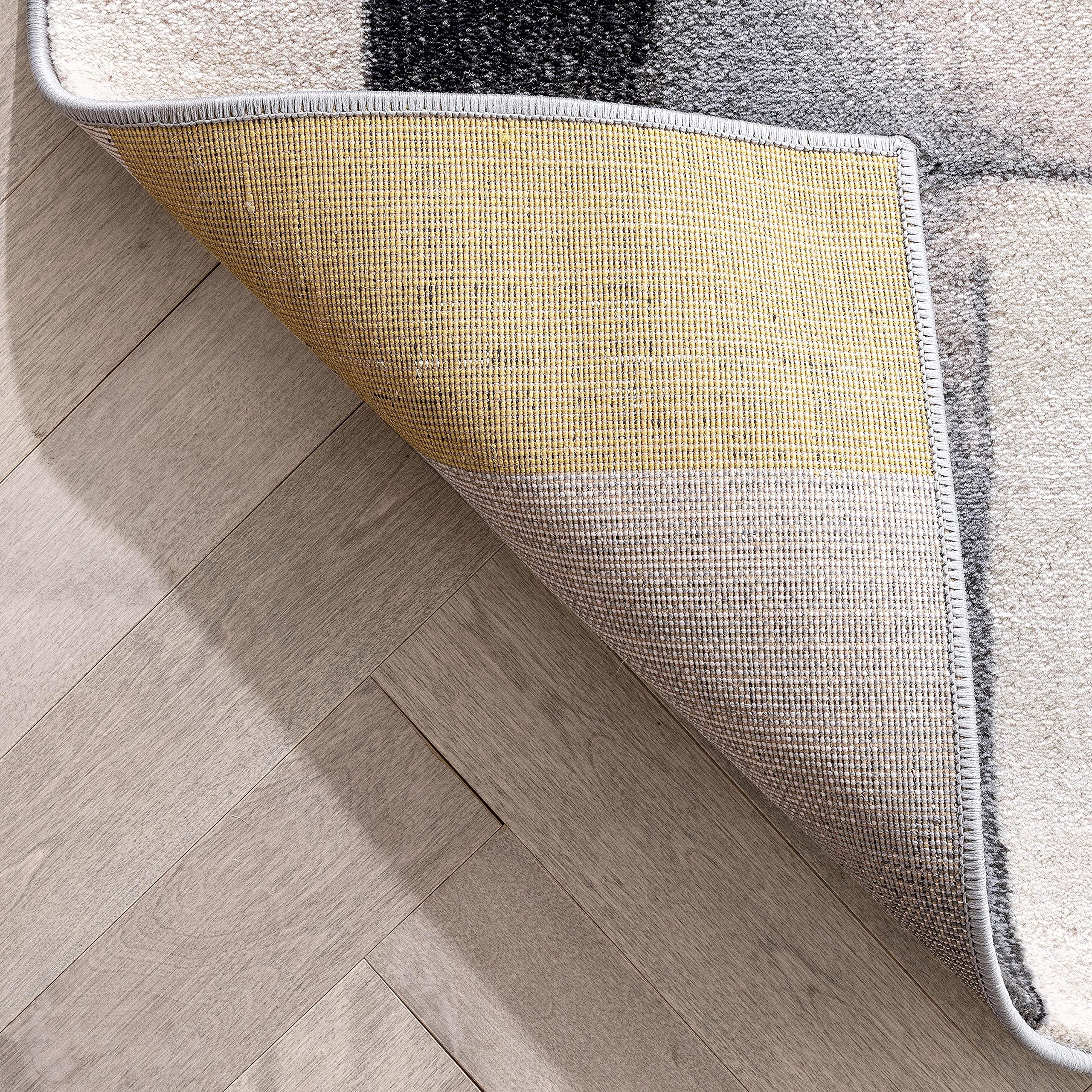 Well Woven Good Vibes Louisa Gold Modern Geometric Boxes 5'3