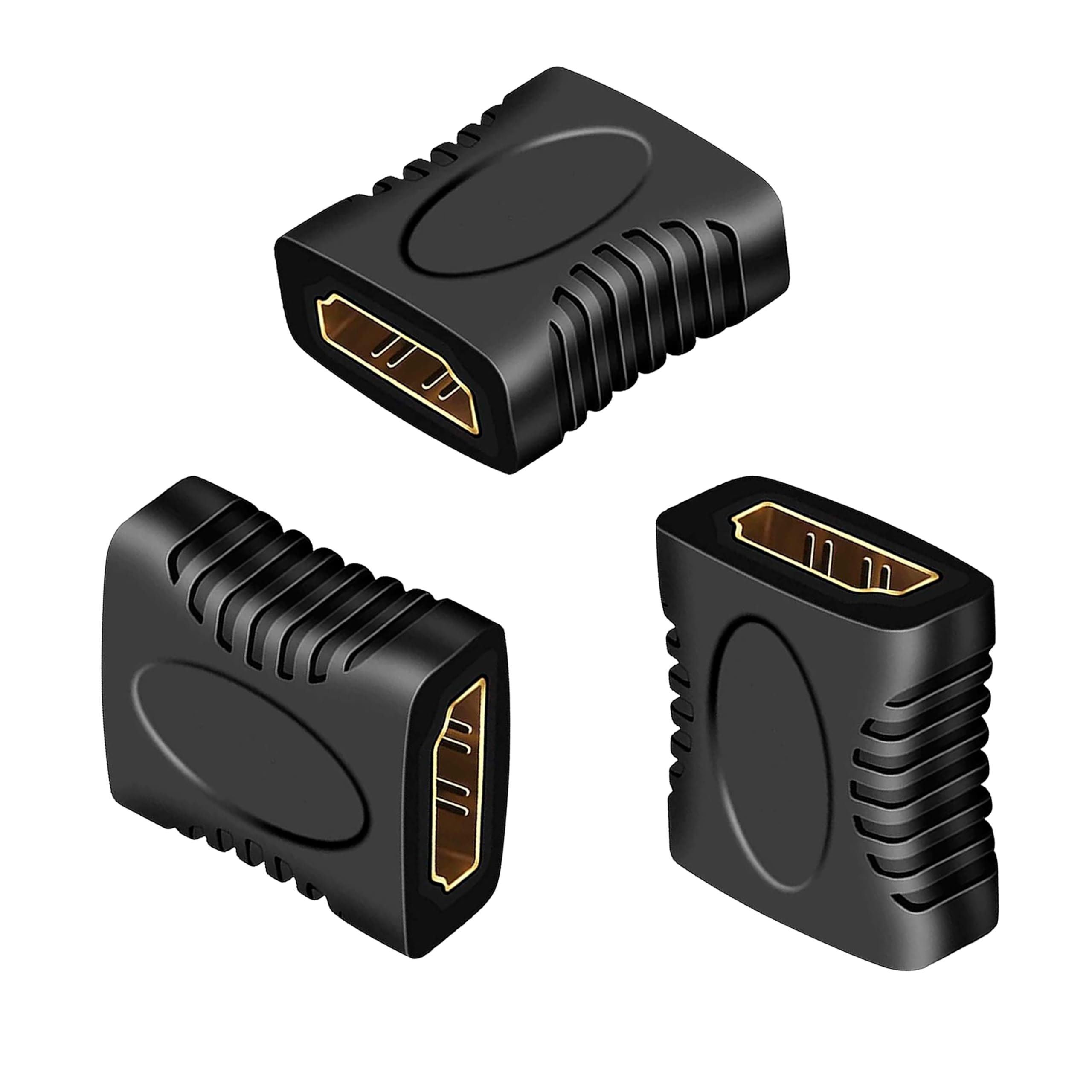 Storite 3 Pack HDMI Female to Female Coupler Adapter - Extends HDMI Cables for HDTV, Computer, PS4/PS3, Monitor, Laptop, Projector, DVD Player, PC & Roku Stick - Black - Perfect for Home Theater Setup & Gaming Stations