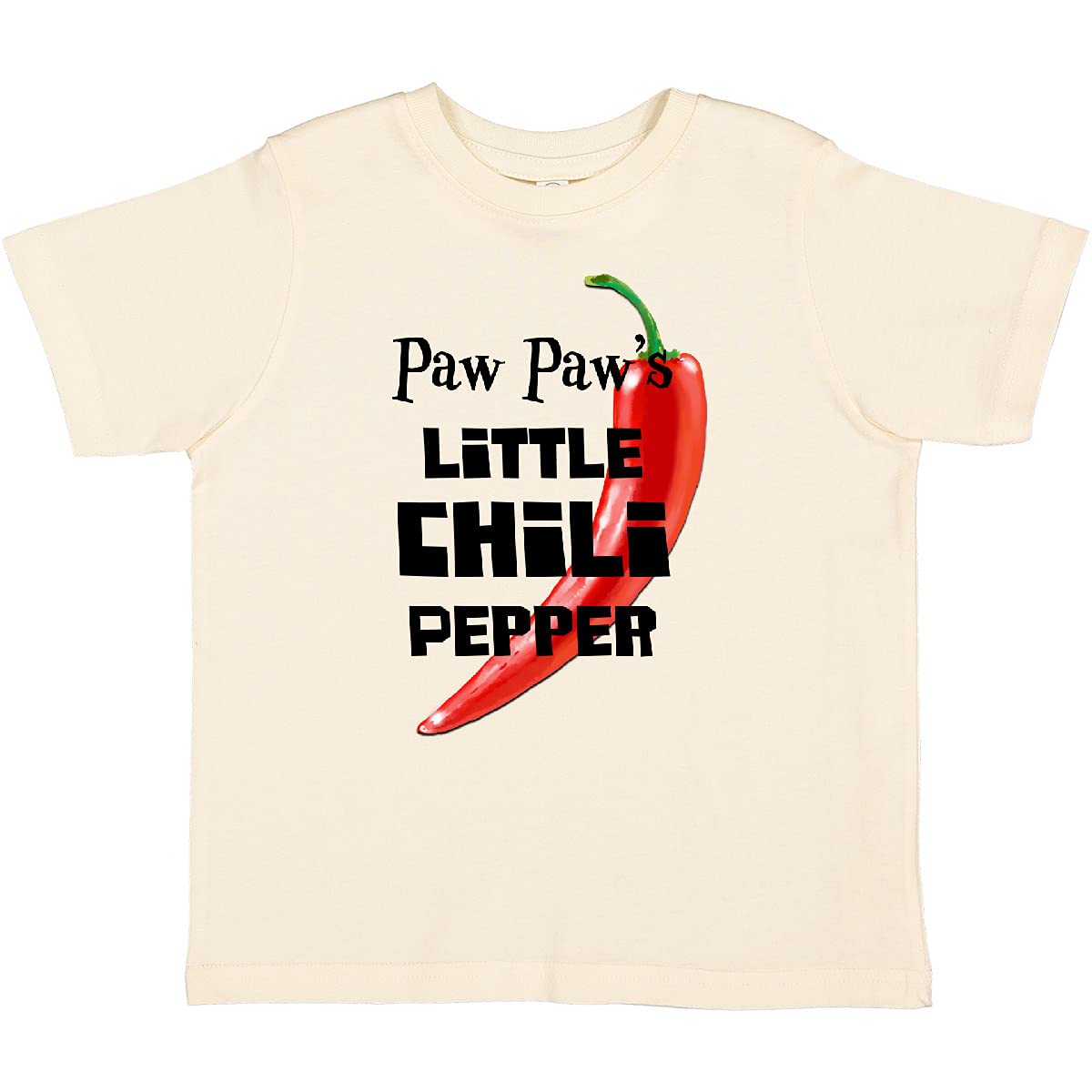 Inktastic Paw Paw's Little Chili Pepper Toddler T-Shirt - Cute Baby Boy & Girl Cotton Tee for Playdates, Daycare & Family Photos | Soft Comfortable Kids Apparel