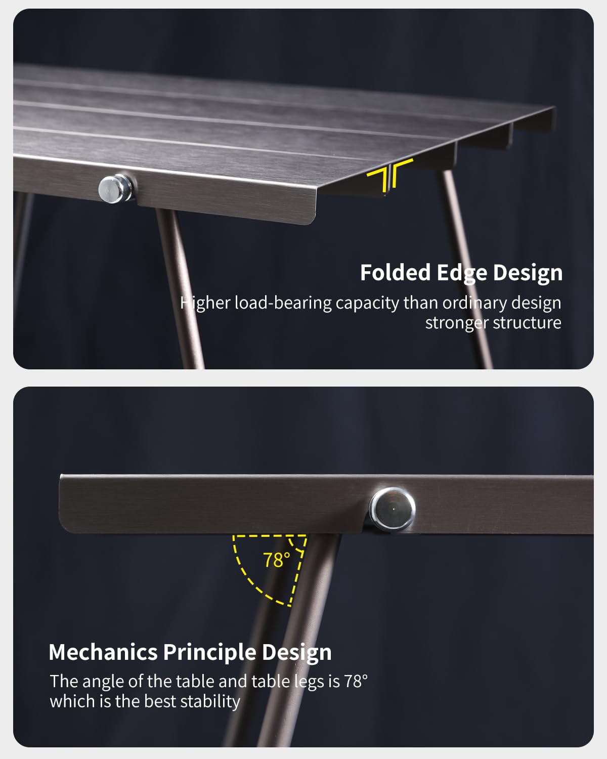 Ultralight Aluminum Folding Camping Table - Portable Compact Outdoor Side Table with Carry Bag for Camping, Picnic, Beach, Travel & Backpacking | Perfect for Outdoor Cooking, Tailgating & RV Adventures