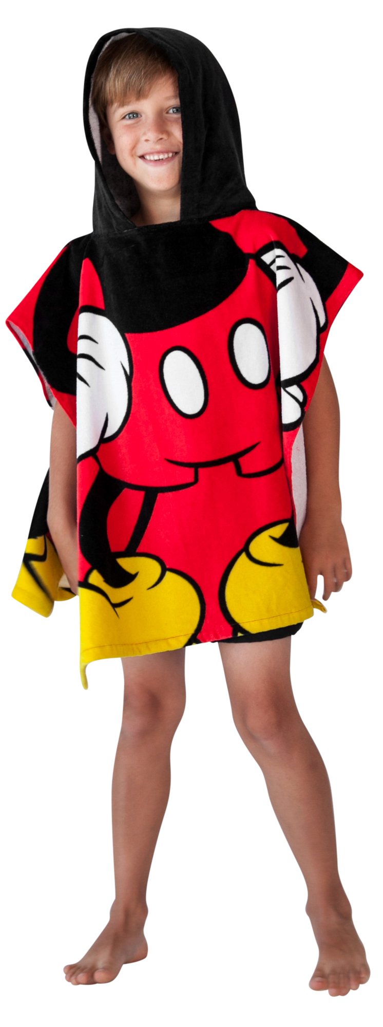 Disney Mickey Mouse Hooded Towel Poncho for Kids - Soft Bath & Beach Cover Up, Swim Wrap for Boys & Girls - Perfect for Pool, Beach, and After Bath Time