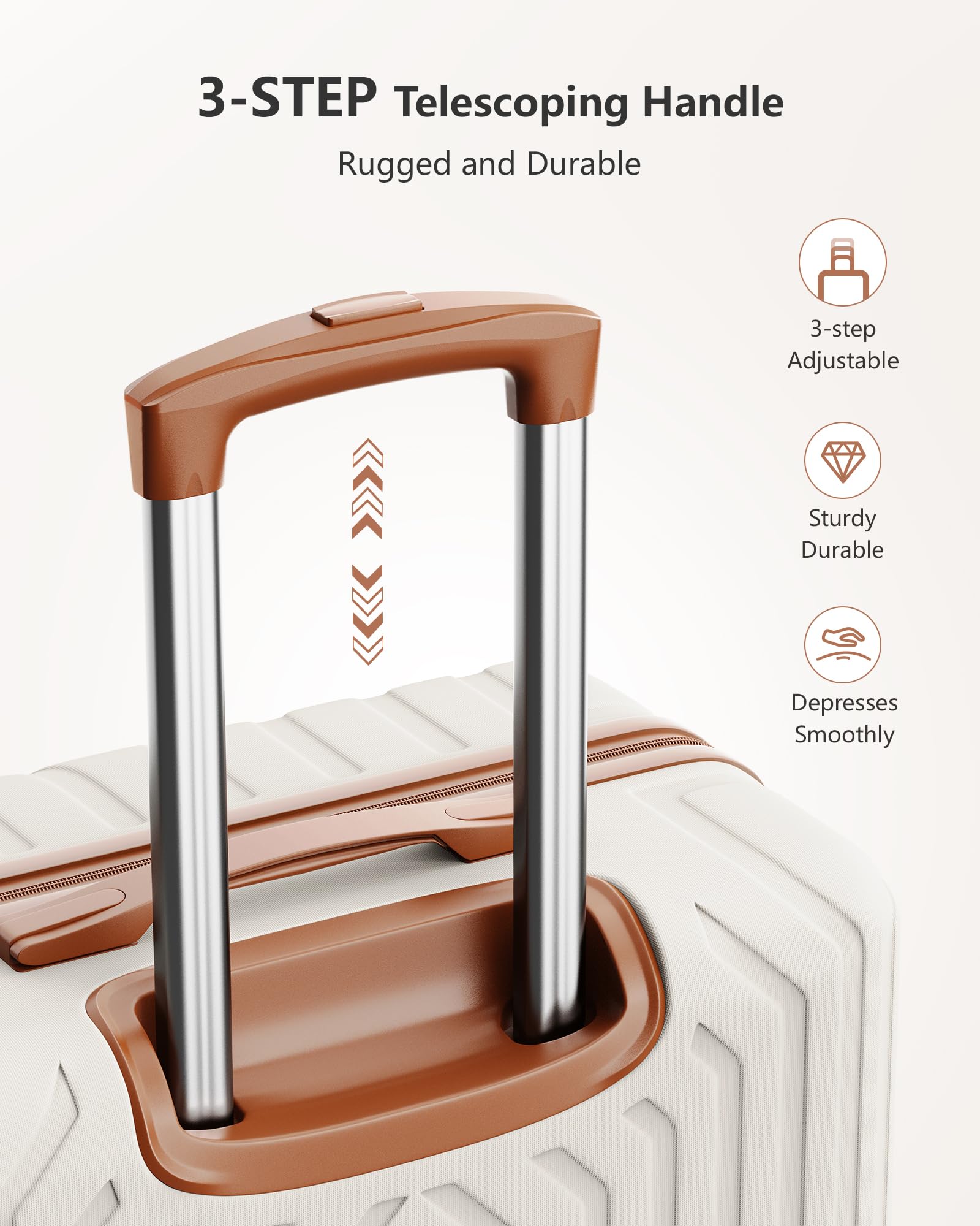 28 Inch Lightweight Hardside Spinner Luggage with TSA Lock - Durable Carry-On Suitcase for Business Travel & Vacation (Black & Brown) | Perfect for Airplane, Train & Road Trips