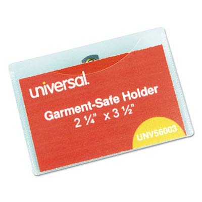 Universal UNV56003 Clear Clip-On Badge Holders with Inserts - Perfect for ID Cards, Name Tags, and Security Badges at Work, Events, and Conferences