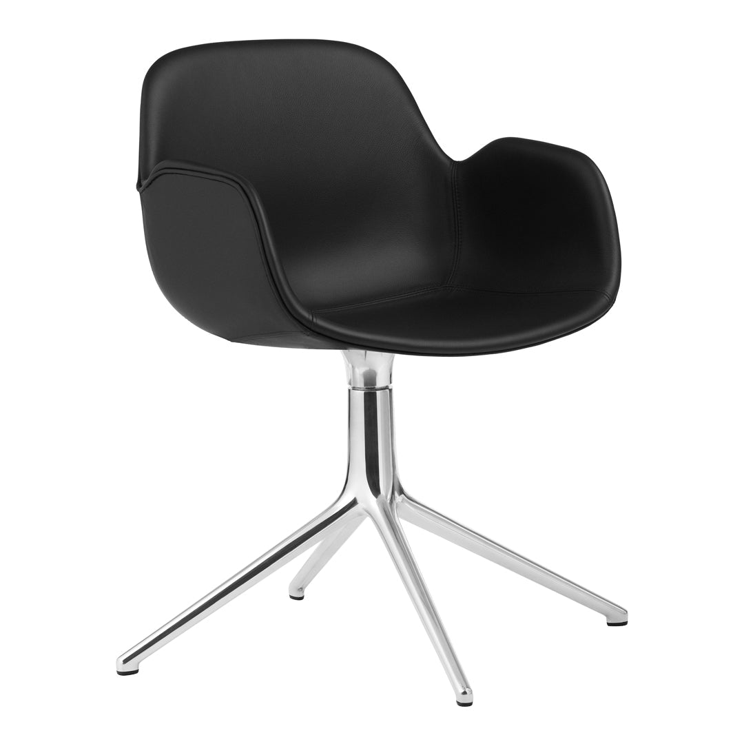 Modern Form Armchair with 4L Swivel Base & Upholstered Fabric - Perfect for Living Room, Office, and Lounge Areas