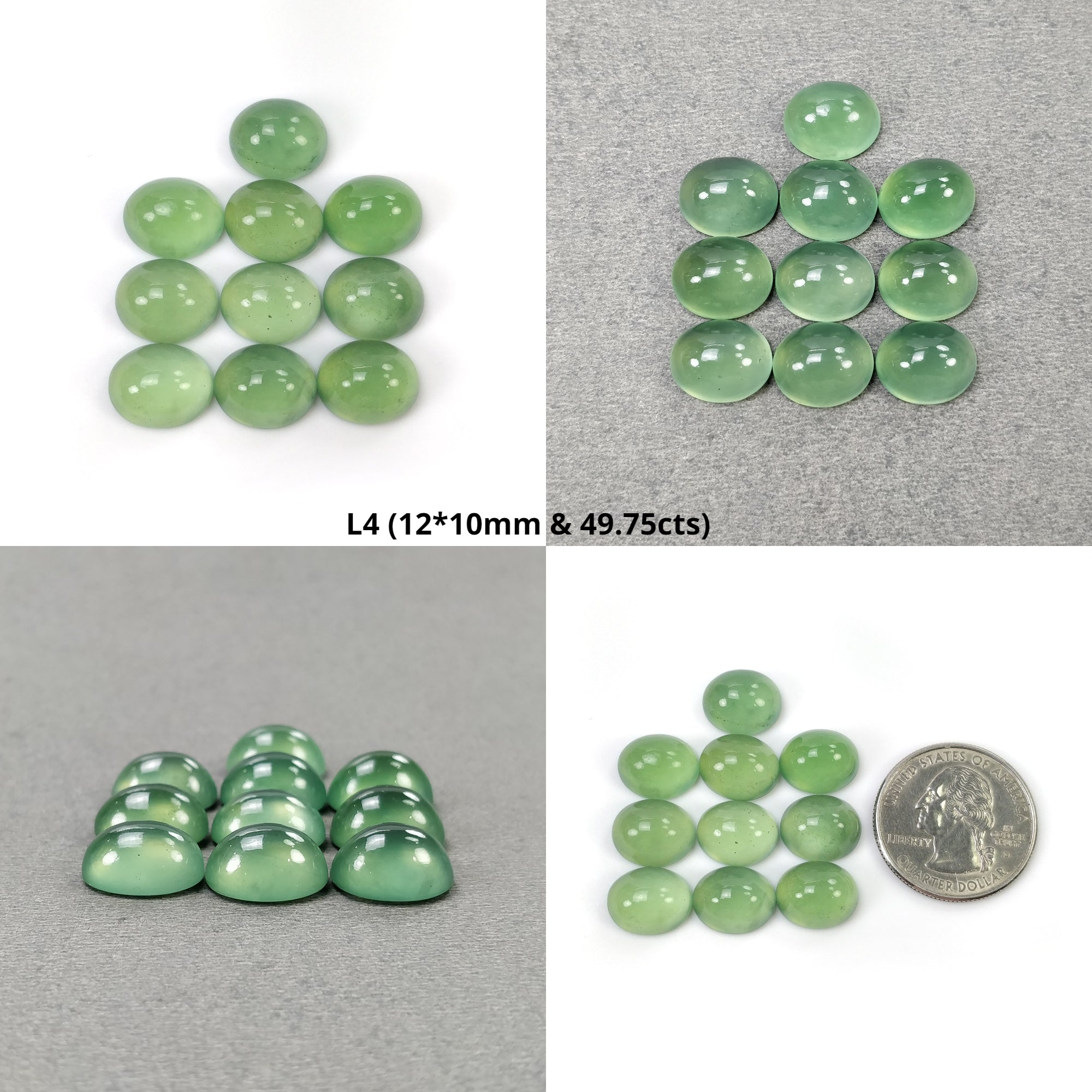 Natural Untreated Green Serpentine Oval Cabochon 12x10mm - 10pcs Gemstone Lot | Antigorite Serpentine for Jewelry Making, Wire Wrapping & Healing Crystals