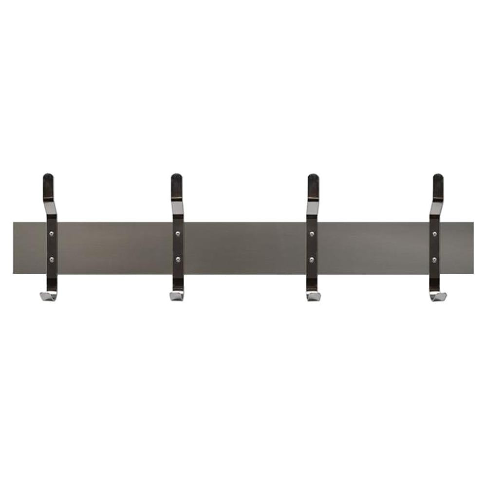 ASI 1307 4-Pack Utility Hooks - Satin Finish Surface Mount Strips for Wall Organization | Perfect for Hanging Keys, Hats, Towels & More