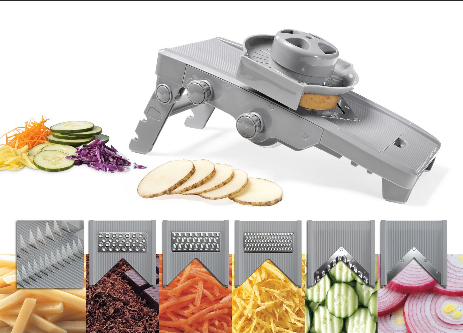STARFRIT Gourmet Mandoline Slicer 80483 - Professional Vegetable & Fruit Cutter for Kitchen - Perfect for Salads, Garnishes & Meal Prep