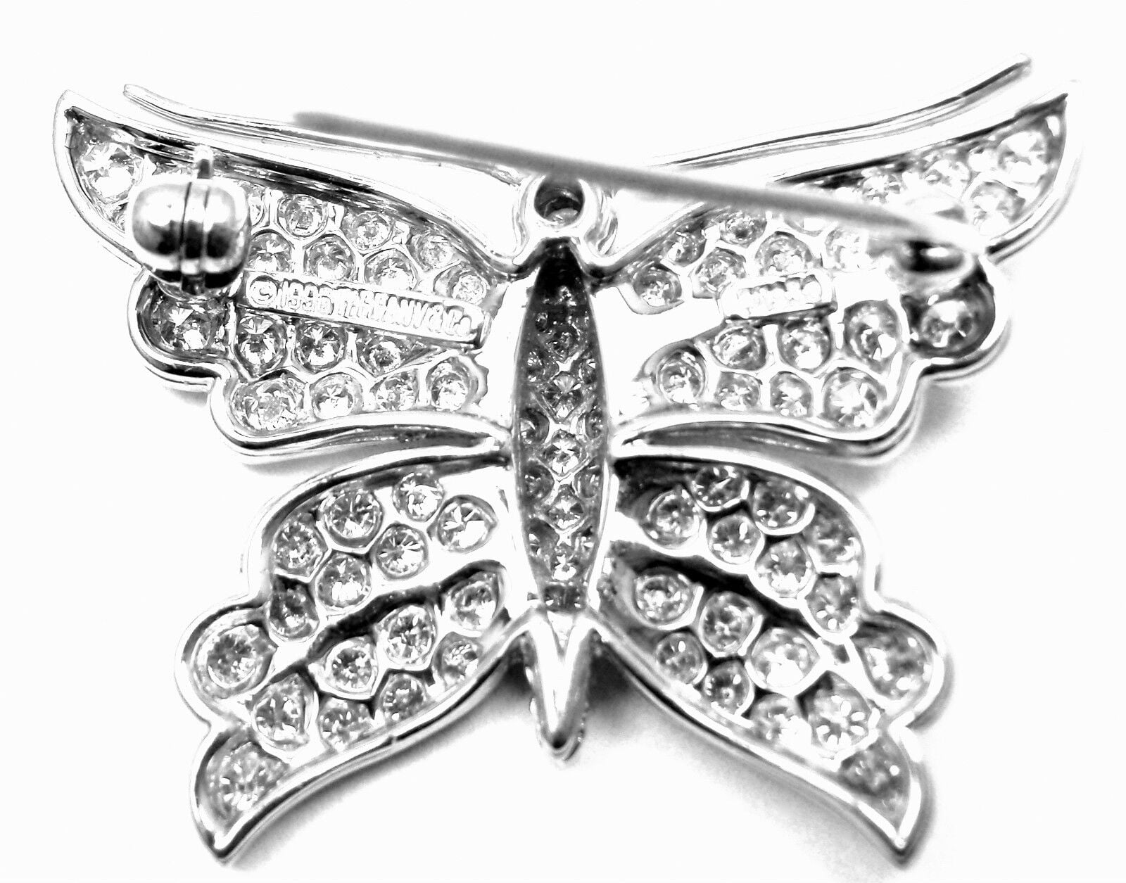 Authentic TIFFANY & CO Platinum Diamond Butterfly Brooch Pin - Luxury Jewelry Gift for Women, Elegant Accessory for Special Occasions & Formal Events