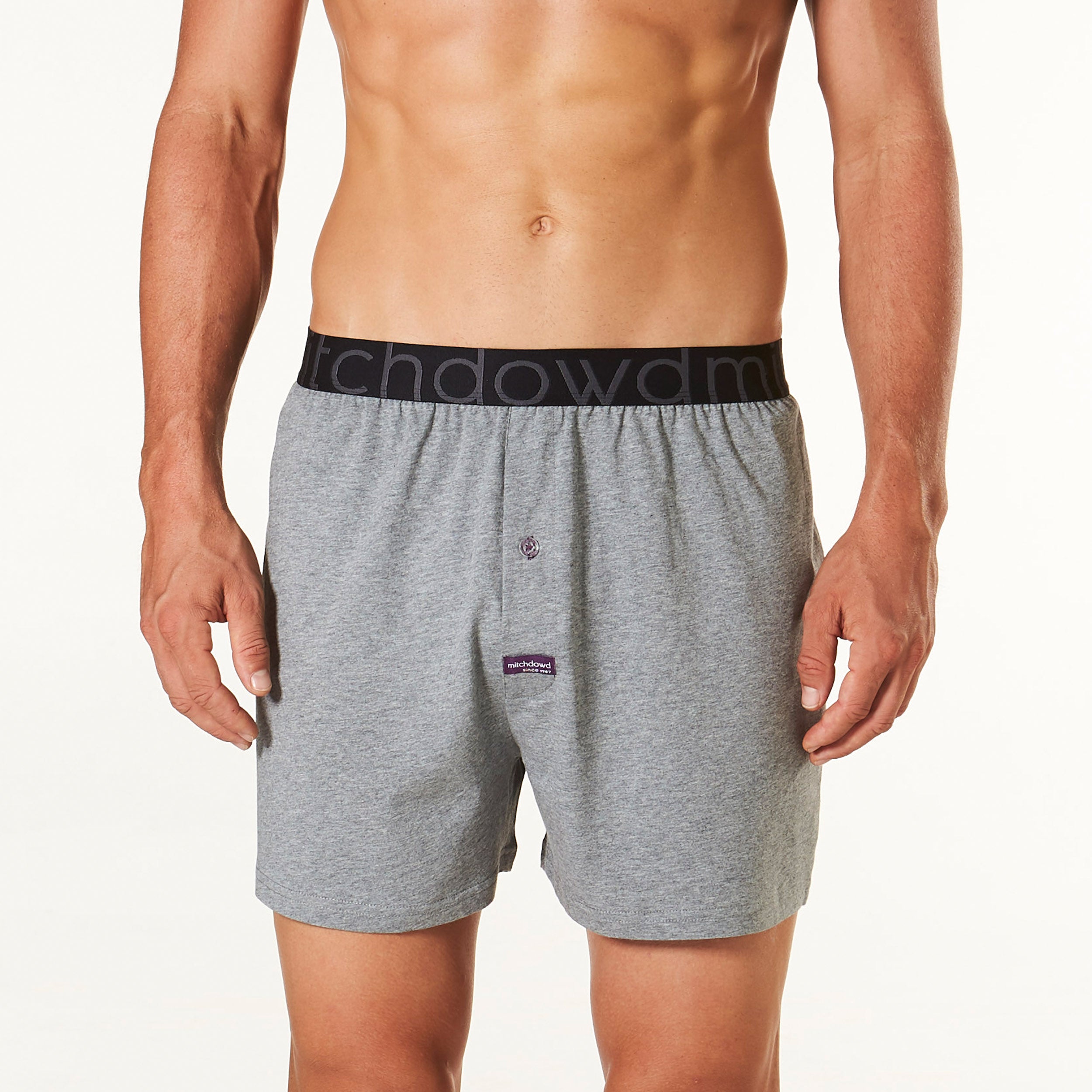 Men's Loose Fit Knit Cotton Boxer Briefs - Breathable Underwear for All-Day Comfort - Charcoal Marle - Perfect for Sleeping, Lounging & Everyday Wear