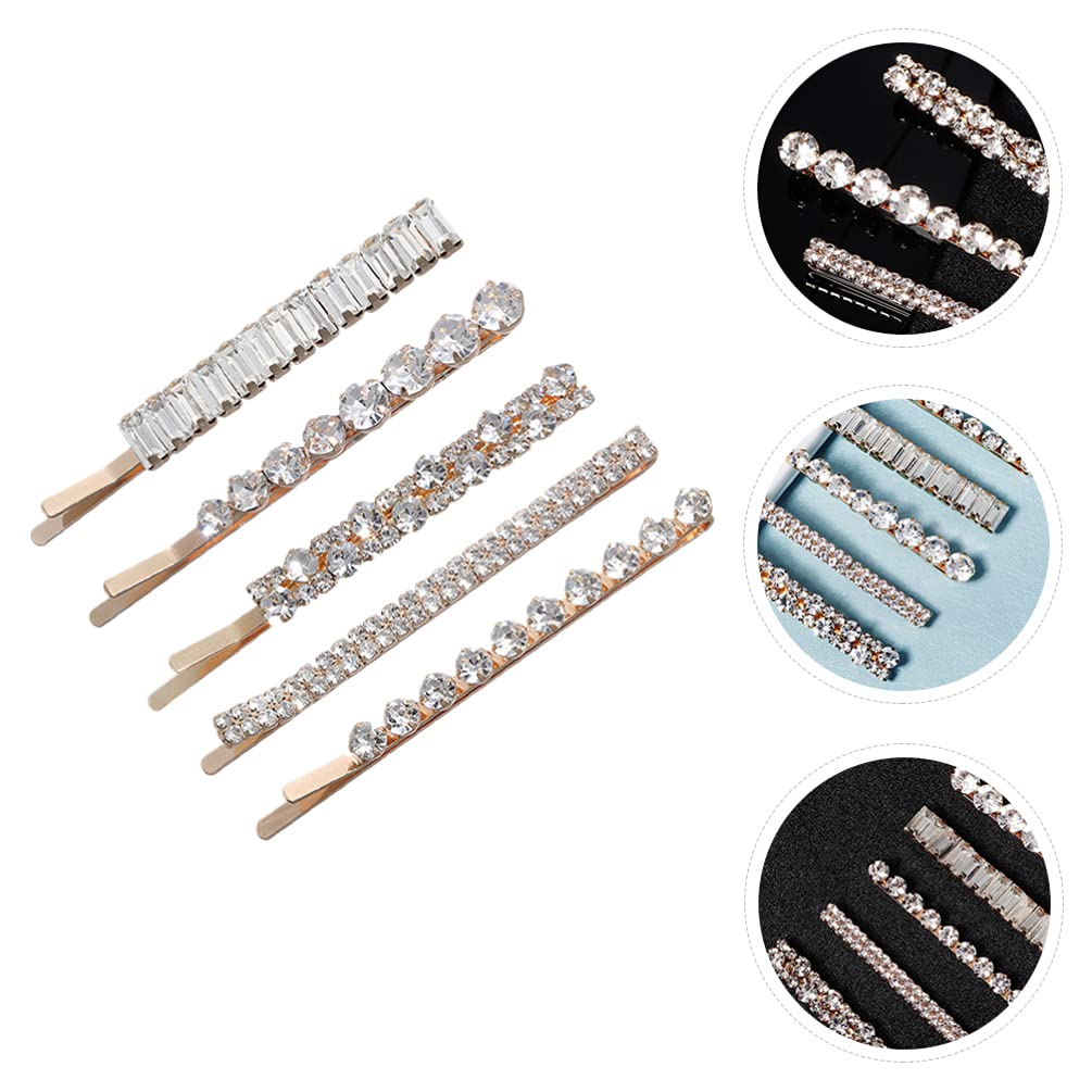 Beaupretty 5pcs Rhinestone Hair Clips for Women - Crystal Floral Bobby Pins, Elegant Bridal Hair Accessories for Girls & Women | Perfect for Weddings, Parties & Daily Styling