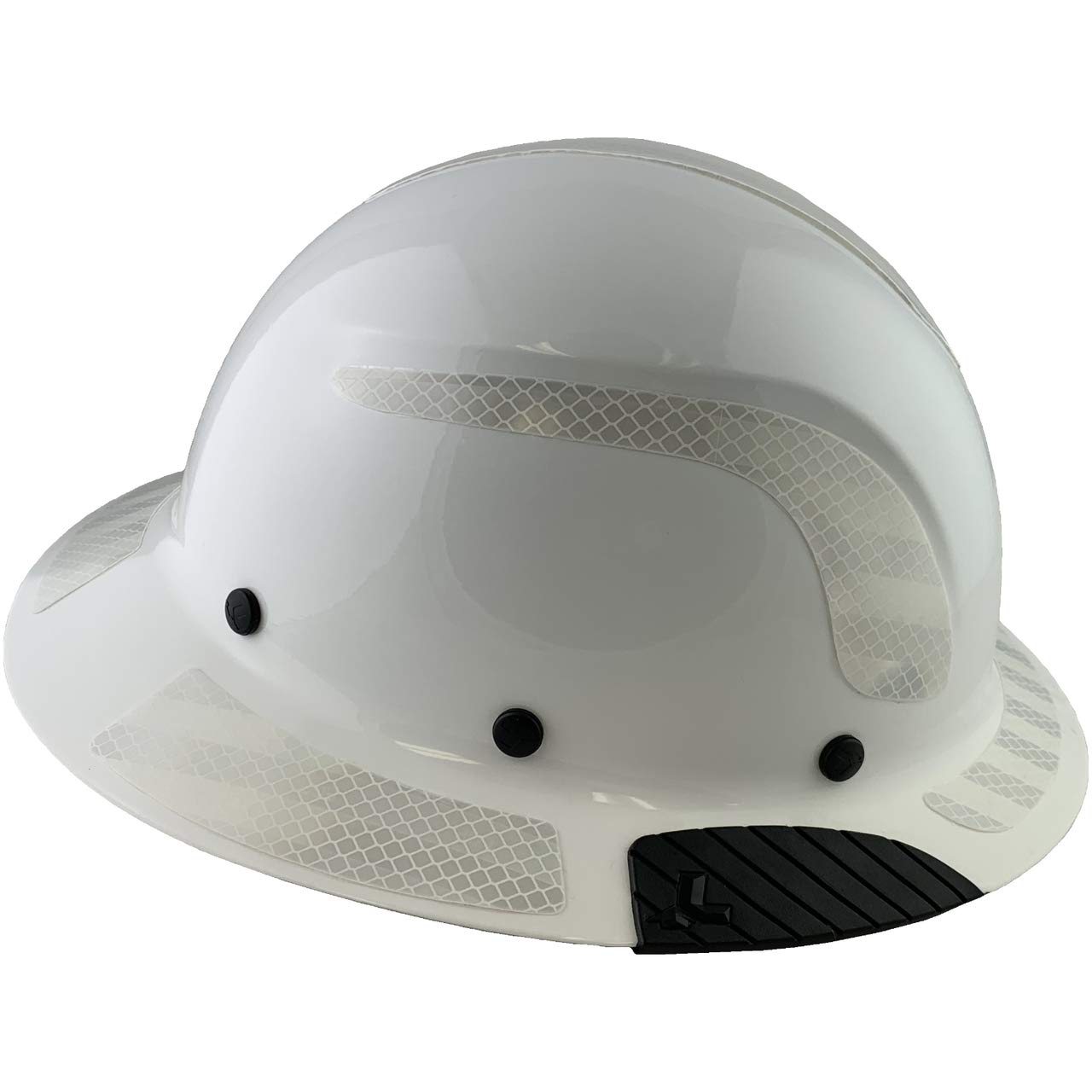 Fiberglass Composite Full Brim Safety Hard Hat - ANSI Certified White Construction Helmet with Reflective Decals & Tote Bag - Ideal for Construction Workers, Electricians, and Industrial Safety