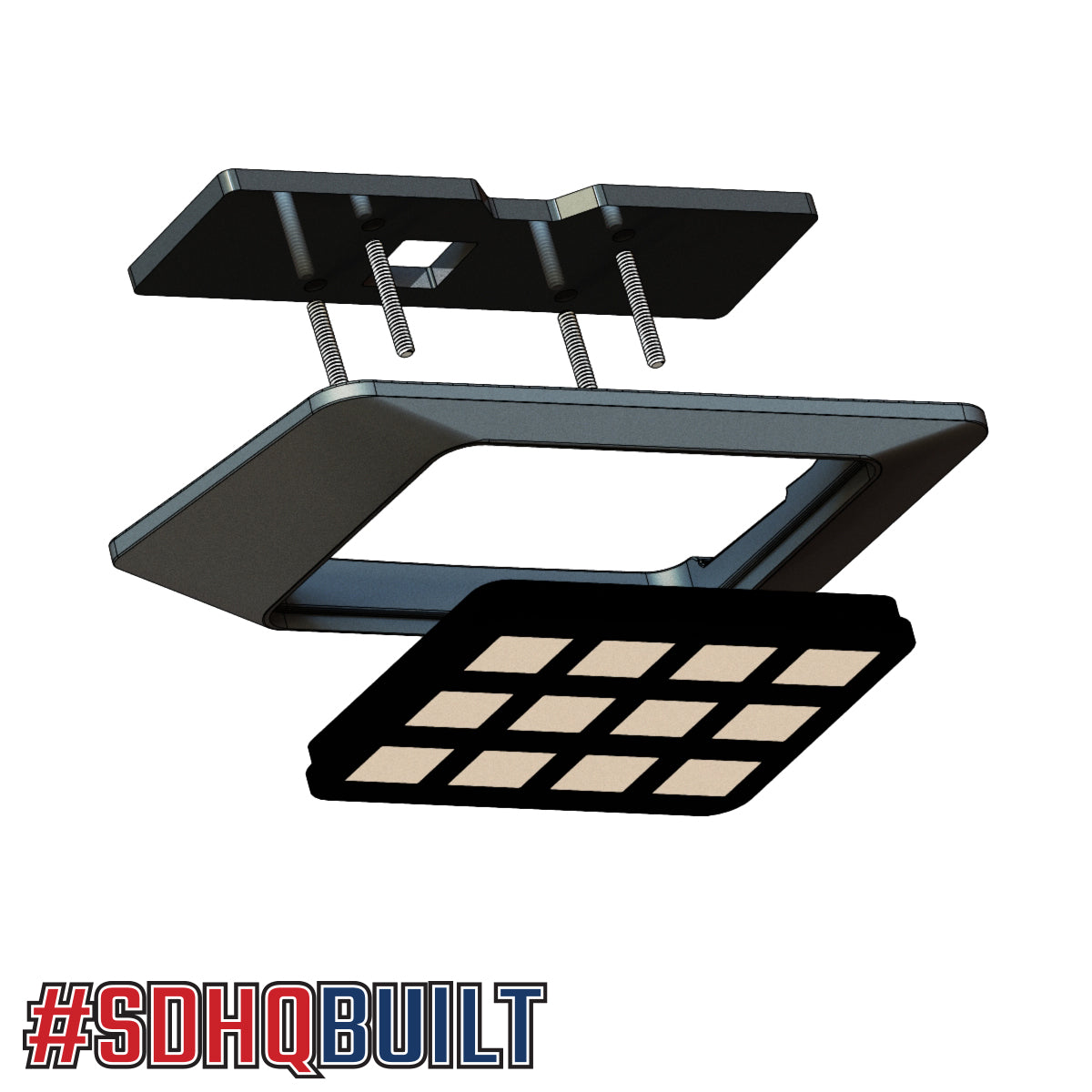 21-24 Ford Bronco & Bronco Raptor SDHQ Built Switch Pros RCR FORCE 12 Keypad Mount - Off-Road Vehicle Accessory for Dashboard Control Panel Installation