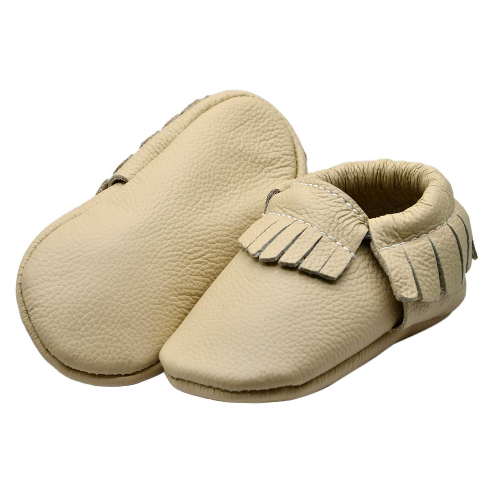iEvolve Baby Leather First Walking Shoes - Soft Sole Moccasins with Tassels for Infants & Toddlers | Perfect for Indoor Play, Crawling & Early Steps