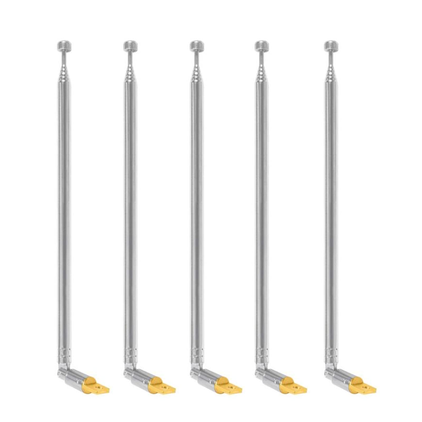 5-Pack 65cm Telescopic AM FM Radio Antenna - 6-Section Extendable Replacement Antenna for Radios, TVs & Electronics | Perfect for Home, Office & Outdoor Use