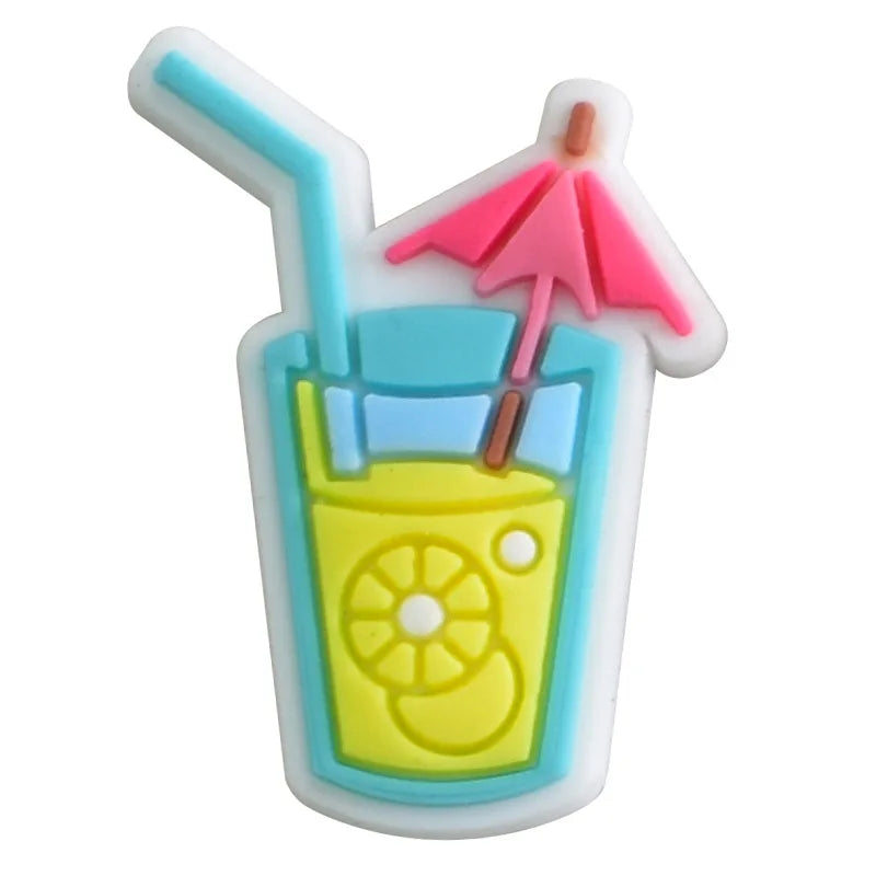 1Pcs PVC Summer Beach Ice Cream Cactus Shoe Charms for Crocs - Cute Shoe Accessories & DIY Decorations - Fits Crocs Shoes & Wristbands - Perfect for Beach Parties, Pool Days & Summer Fashion