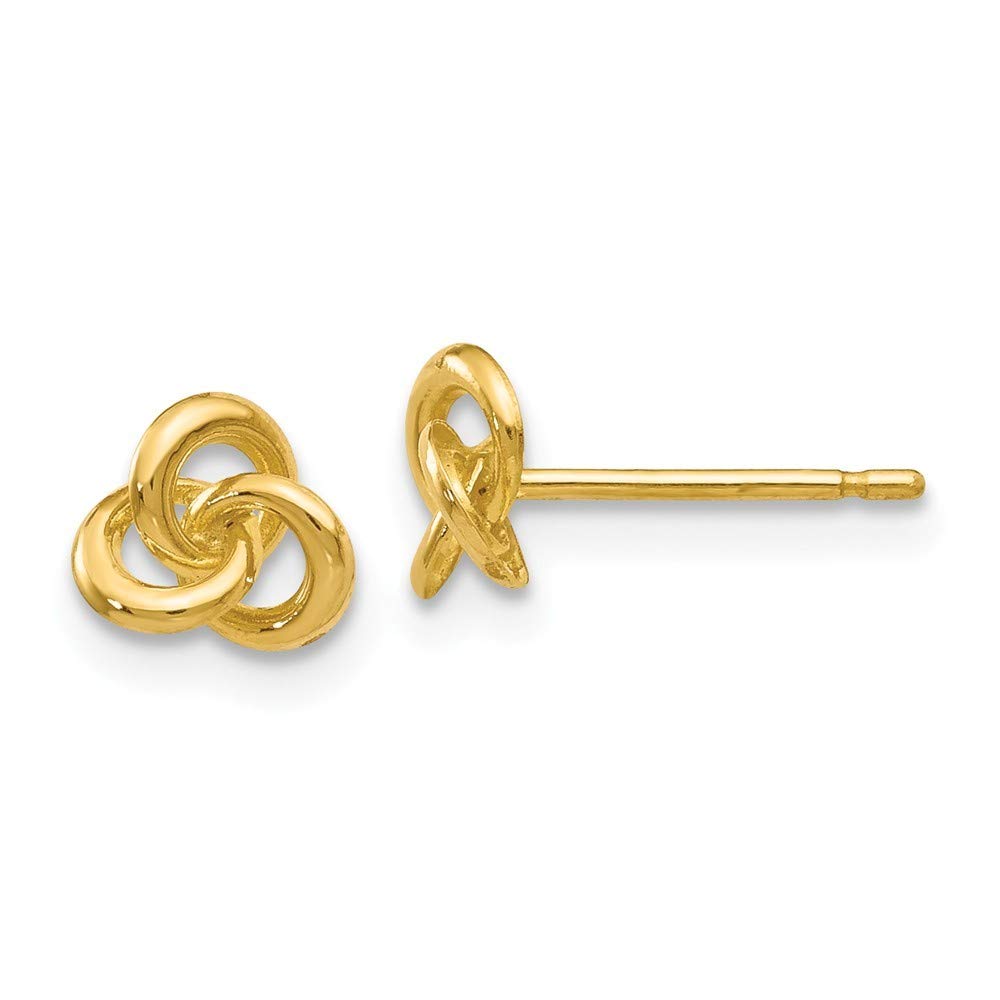 14K Yellow Gold Knotted Polished Knot Post Earrings - 5x5mm Wide Elegant Jewelry Gifts for Women, Perfect for Weddings, Anniversaries & Special Occasions