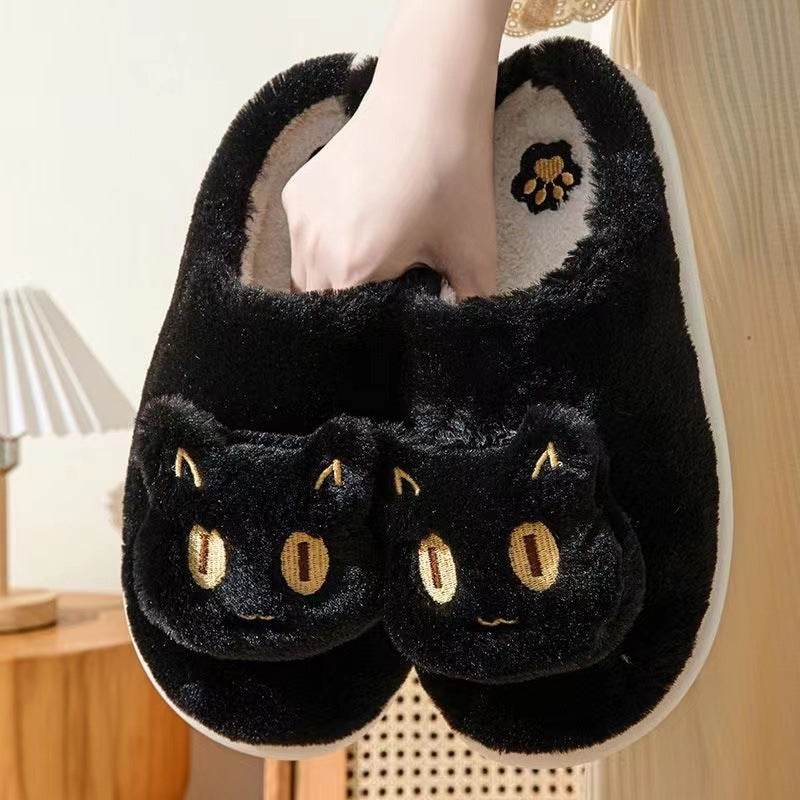 Cute Fluffy Cat Plush Slippers for Women - Soft Indoor House Shoes with Non-Slip Soles - Perfect for Home, Lounge, and Gift Giving