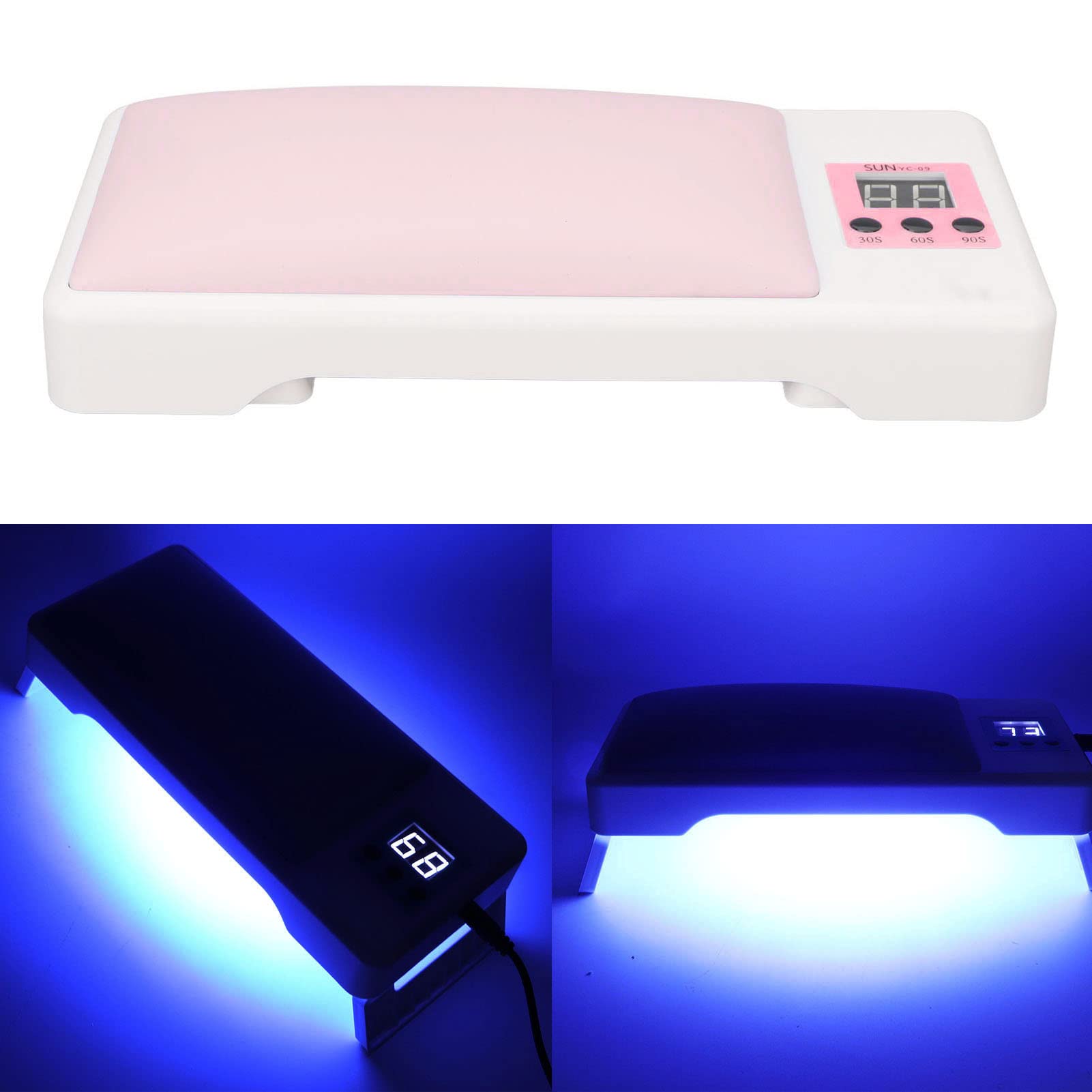 UBERSWEET® Portable Folding Nail Lamp - Professional UV LED Gel Nail Dryer for Home & Salon Use, Compact & Lightweight for Travel (Pink) | Perfect for Manicures, Pedicures & Nail Art at Home or On-The-Go