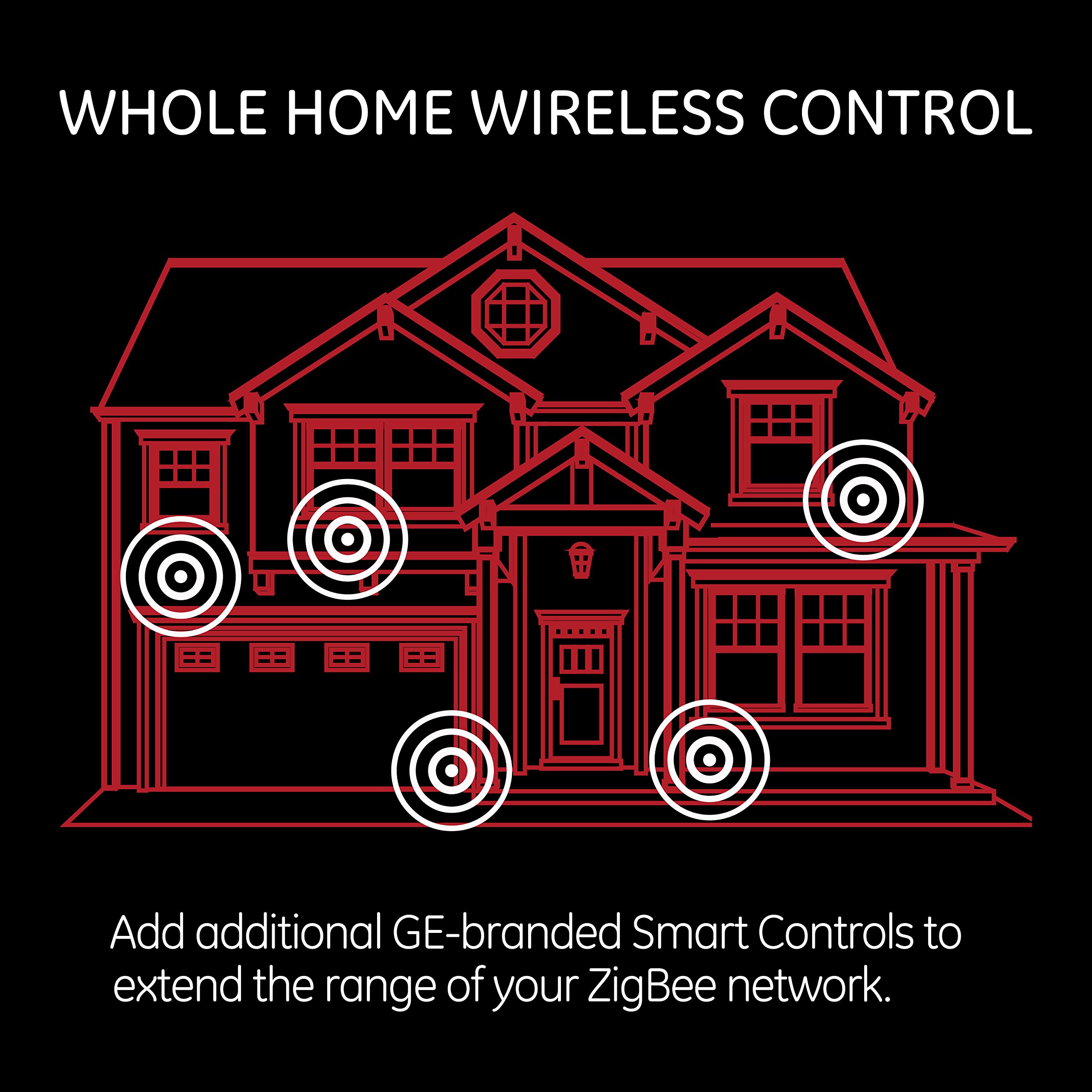 GE Zigbee Smart Dimmer Switch for In-Wall Lighting Control - Neutral Wire Required - Compatible with Alexa, Echo Show (2nd Gen) - White & Light Almond (Model 45857) - Perfect for Smart Home Automation & Voice Control