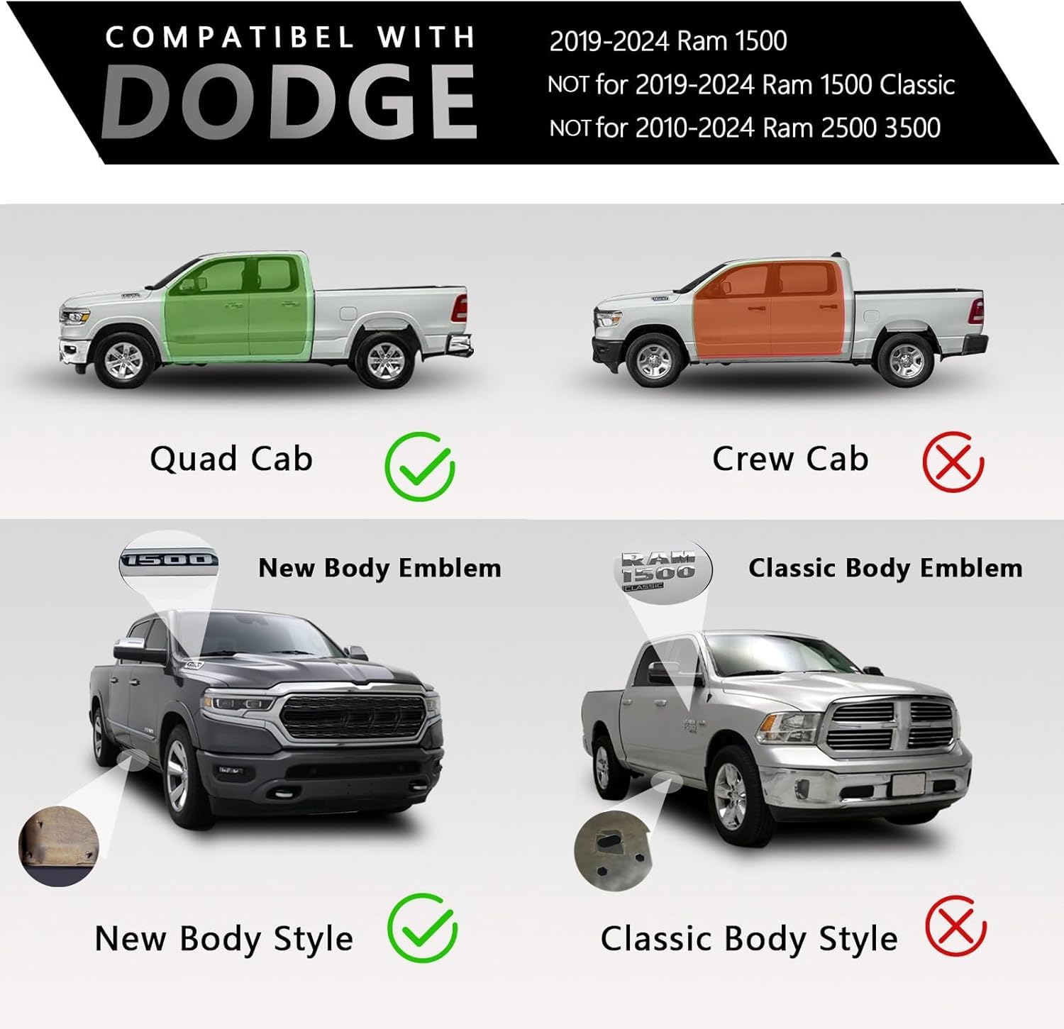 2019-2025 Dodge Ram 1500 Quad/Extended Cab 6
