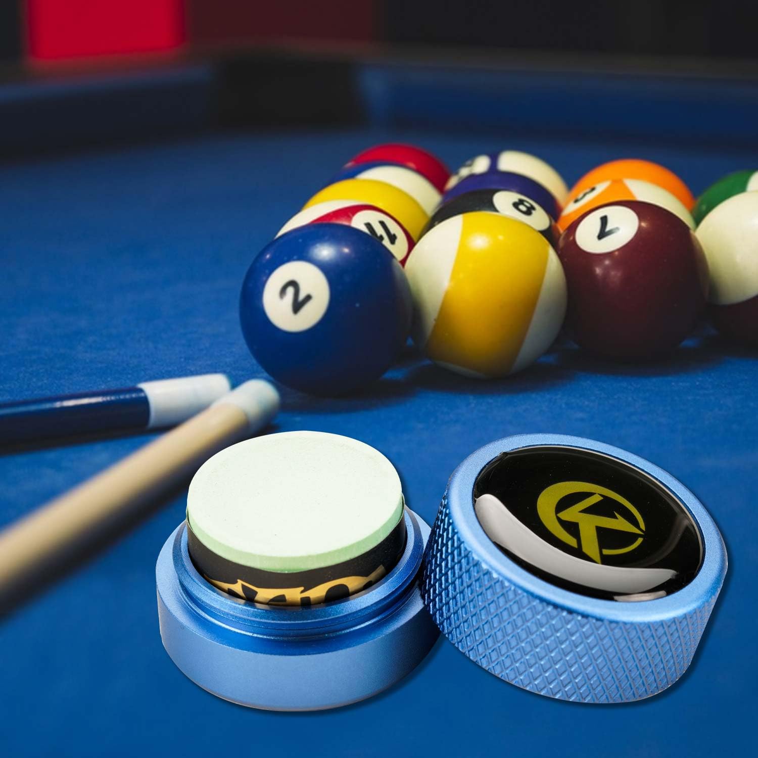Premium Portable Metal Magnetic Pool Cue Chalk Holder - Round & Square Options for Billiard, Snooker & Pool Accessories | Perfect for Home Game Rooms, Bars & Professional Tournaments