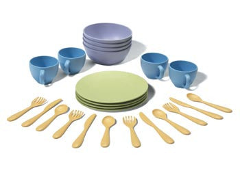 Green Toys Dish Set - Eco-Friendly Kids Play Kitchen Set for Pretend Cooking & Role Play | Perfect for Toddlers & Preschoolers