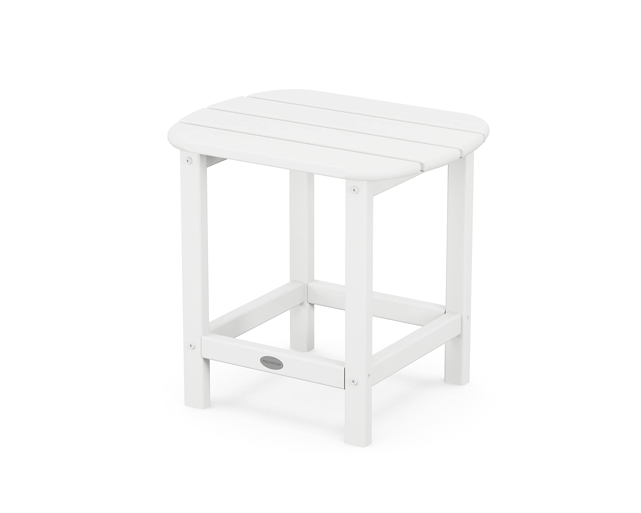POLYWOOD SBT18WH South Beach 18-Inch White Outdoor Side Table - Perfect for Patio, Poolside, and Garden Decor