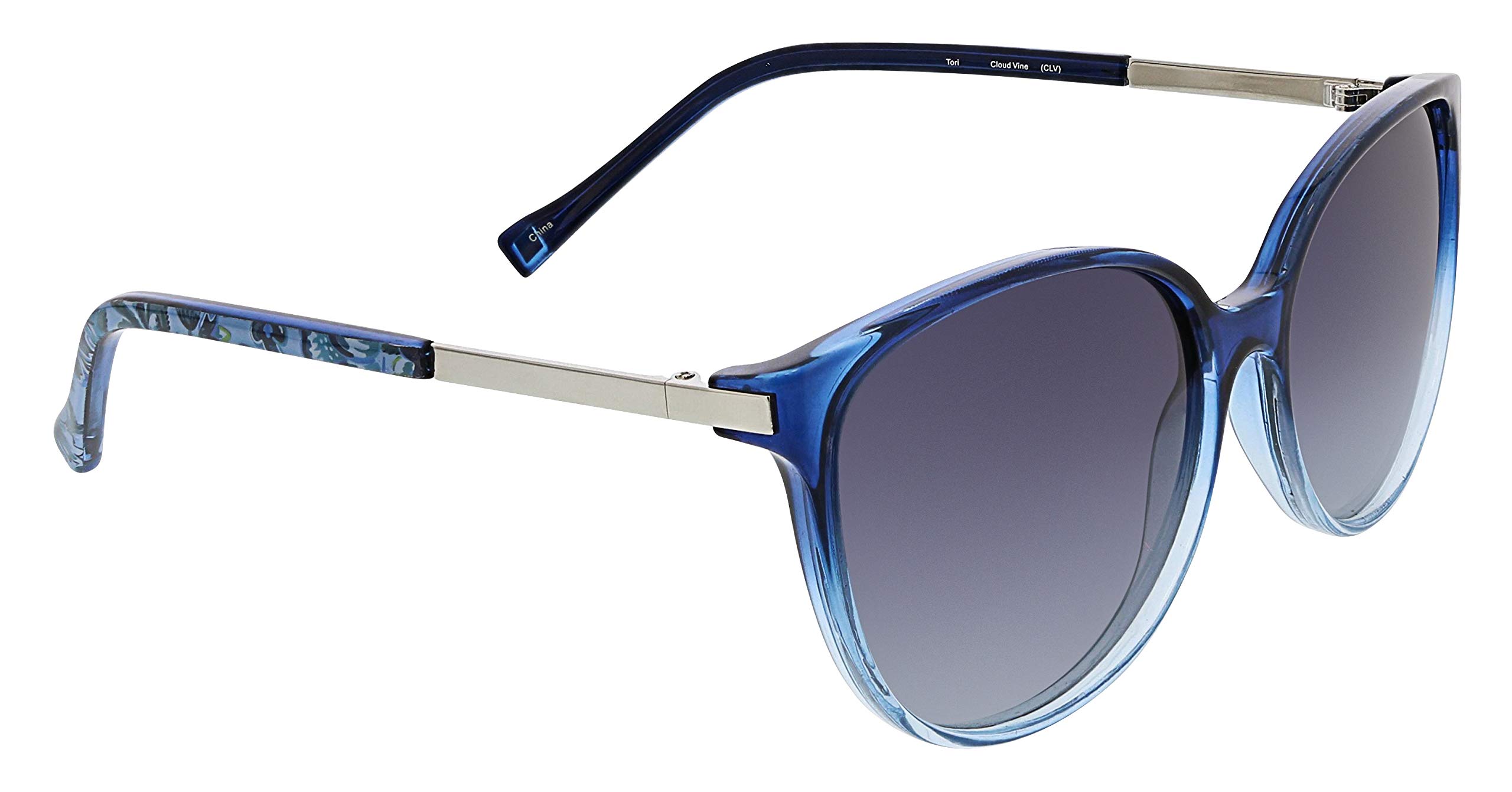 Vera Bradley Women's Tori Cat Eye Sunglasses - UV Protection, Polarized Lenses, Fashionable Retro Style for Outdoor Activities, Beach, Driving & Summer Vacations