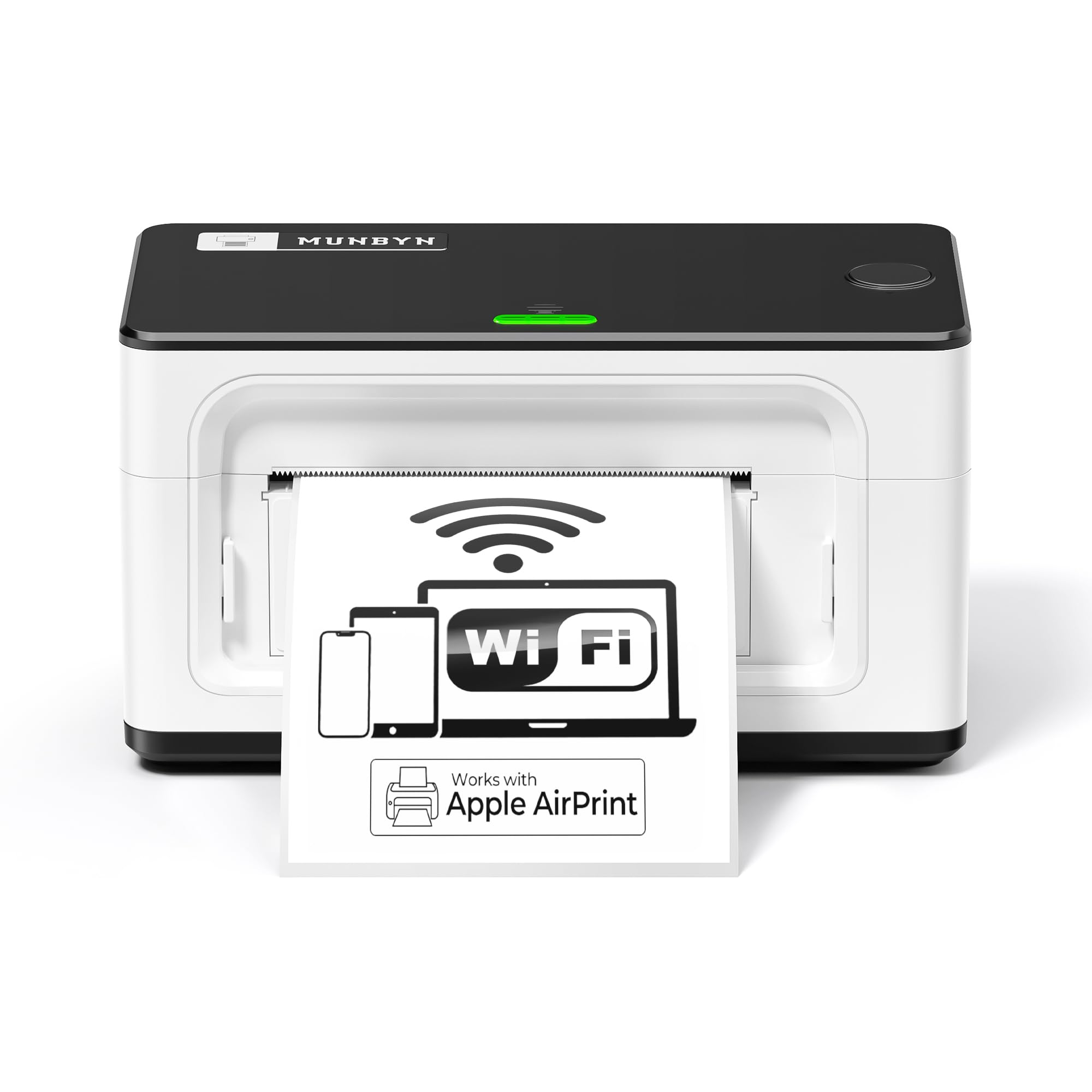MUNBYN Wireless Wi-Fi Thermal Label Printer for Shipping - Compatible with AirPrint, iPhone, iPad, MacOS, Android & Windows - No Ink Needed, Fast Clear Printing for Small Business, Etsy, eBay, USPS - Perfect for Home Office & E-commerce Shipping Labels