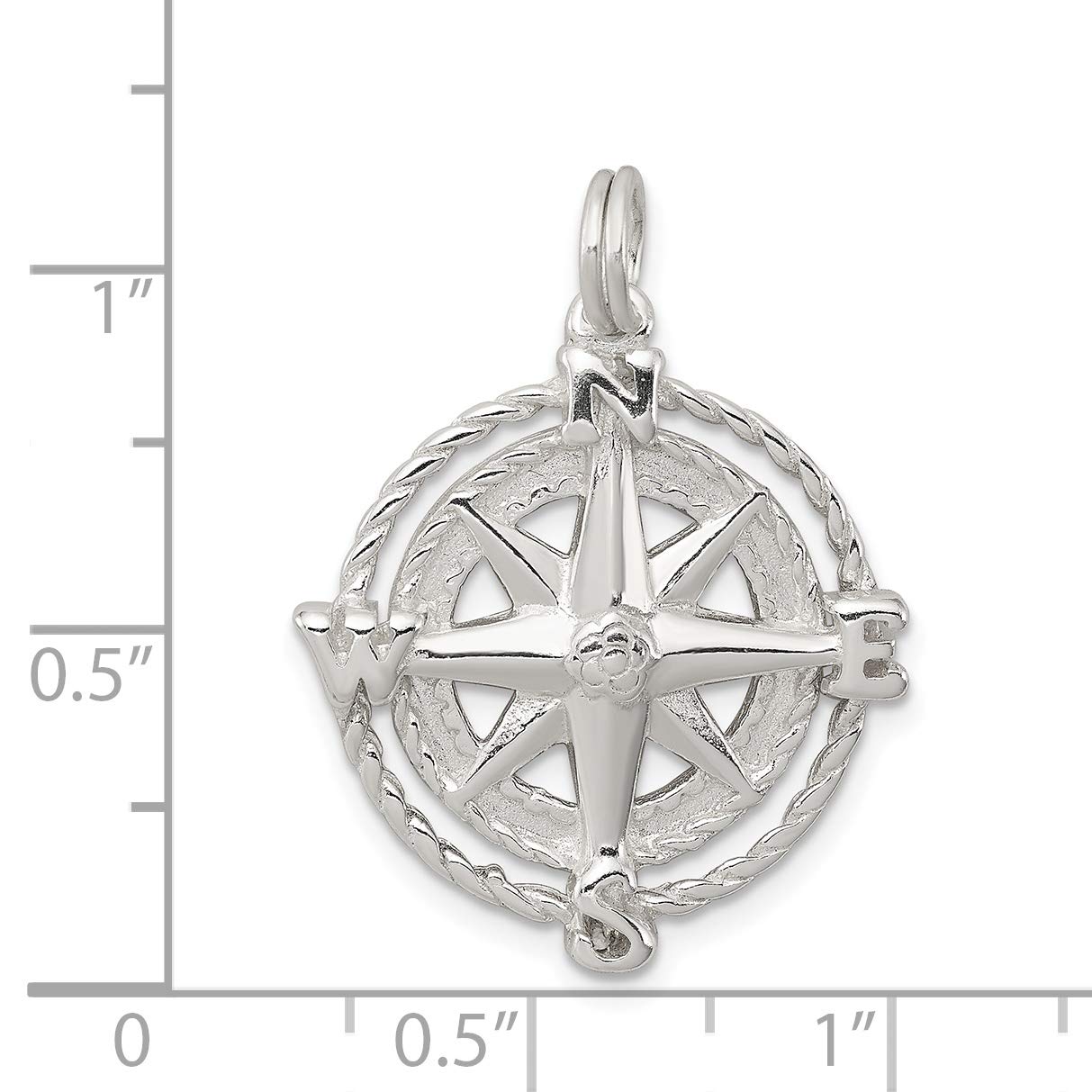 Premium Sterling Silver Compass Charm Pendant - Elegant Jewelry for Necklace & Bracelet - Perfect for Travel, Adventure & Outdoor Enthusiasts