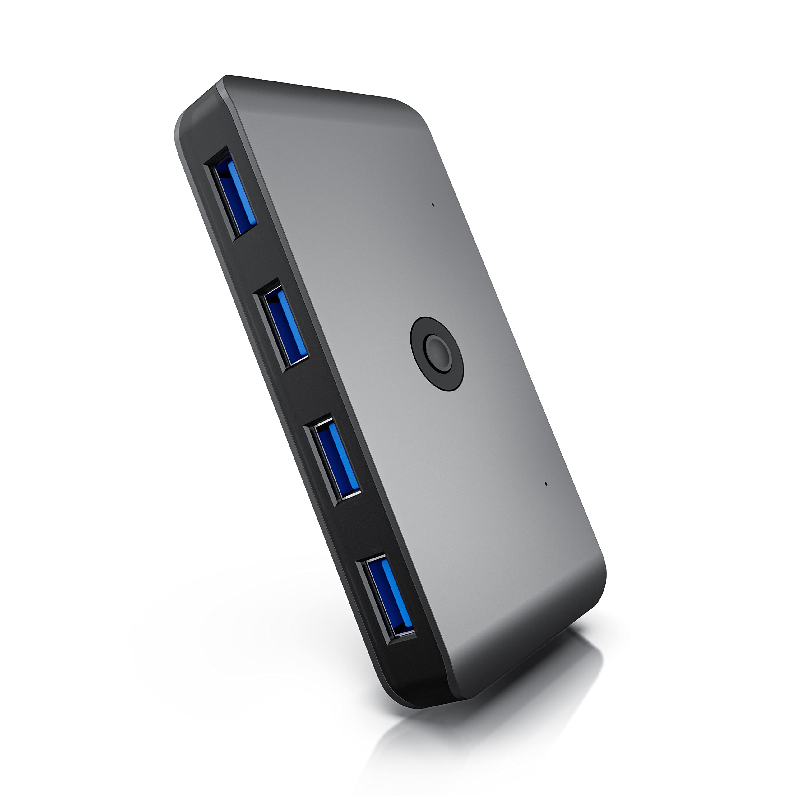 CSL USB 3.2 Gen1 Switch 2 Input 4 Output KVM Hub - Share Keyboard, Mouse, Printer, Scanner, USB Drives & Headsets Between 2 PCs - Includes 2 USB A to A Cables - Perfect for Home Office & Multi-Device Workstations