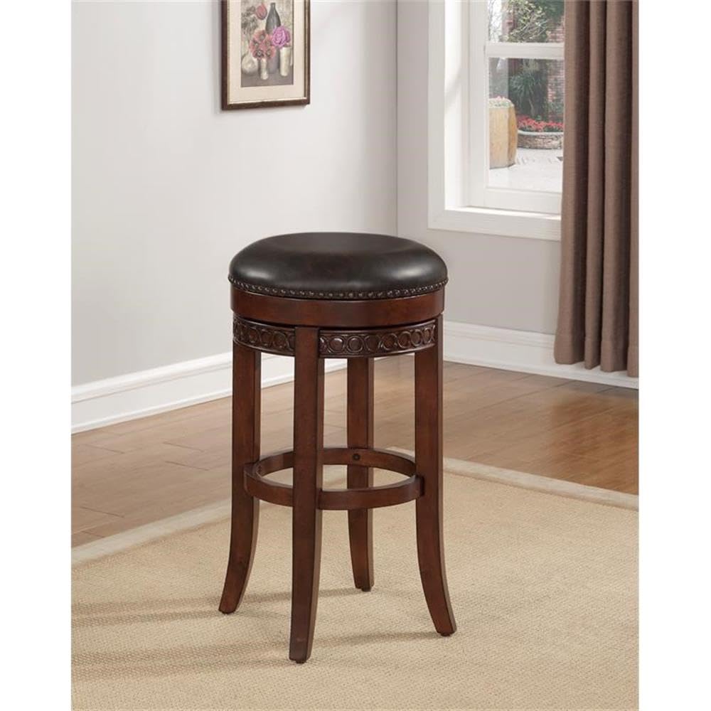 American Woodcrafters Conrad Backless Counter Stool - Solid Wood Bar Stool for Kitchen Island, Breakfast Nook & Home Decor - Rustic Modern Dining Furniture