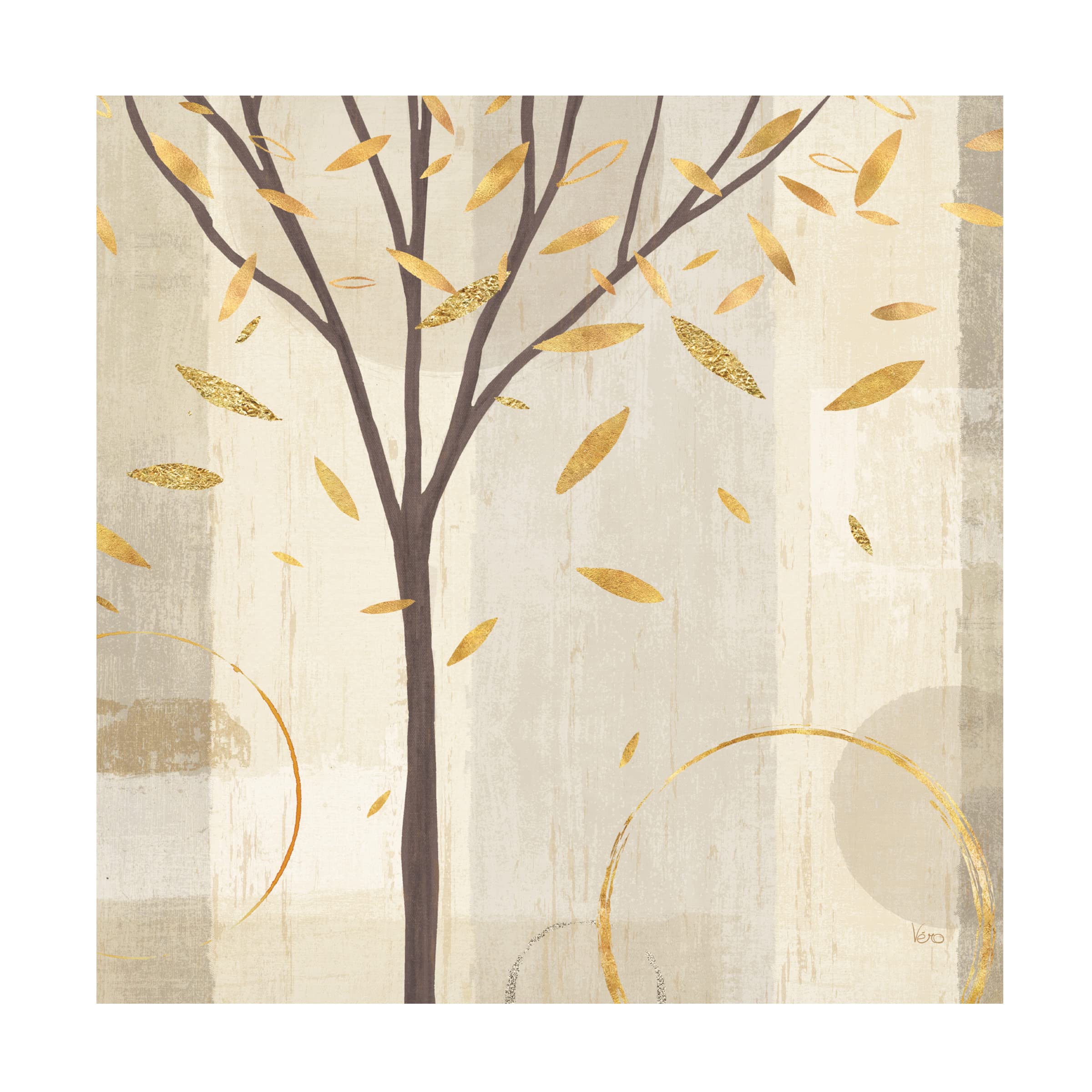 Trademark Fine Art 'Watercolor Forest Gold IV' Canvas Wall Art by Veronique Charron - Nature-Inspired Home Decor for Living Room, Bedroom & Office