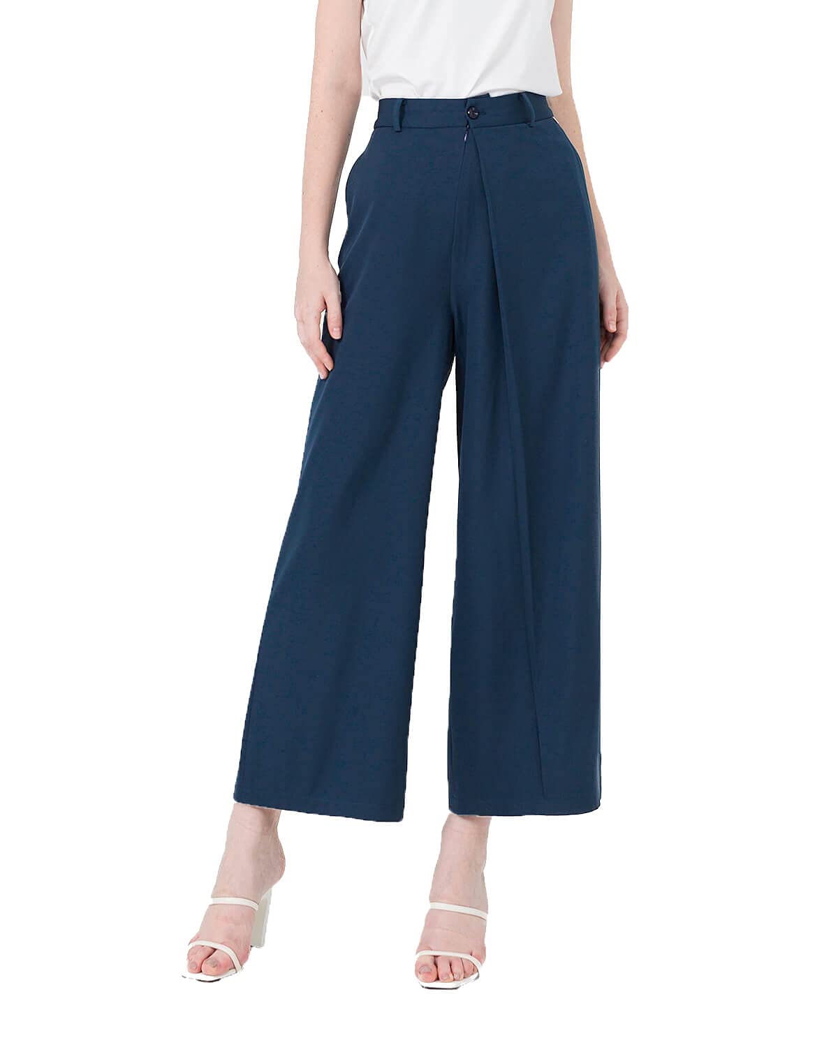 Vien Tran High Waisted Petite Wide Leg 70s Work Pants for Women - Office Casual Business Palazzo Trousers | Perfect for Professional Workwear & Retro Fashion Outfits