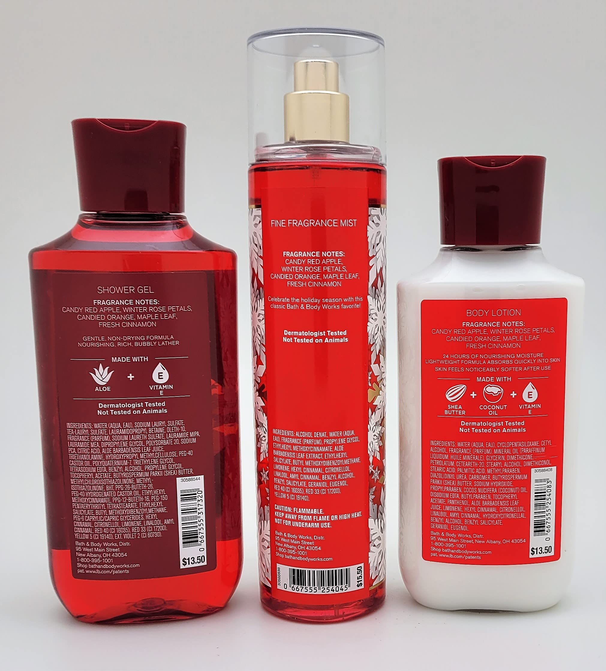 Bath & Body Works Winter Candy Apple 3-Piece Gift Set - Shower Gel, Body Mist & Lotion - Holiday Scent for Women - Perfect for Christmas Gifts & Winter Self-Care