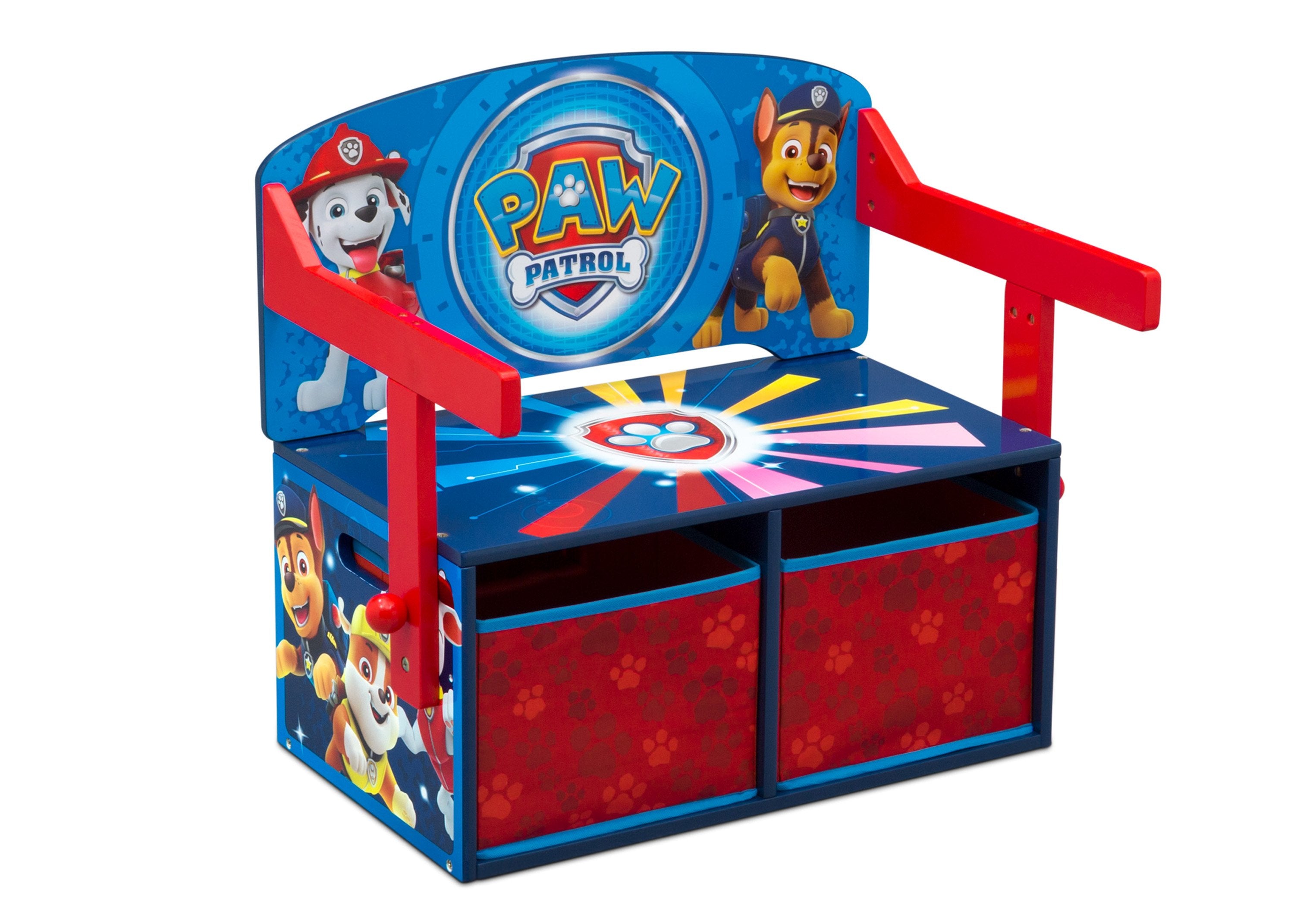 PAW Patrol Activity Bench - Kids Wooden Play Table with Storage, Learning Toy for Toddlers & Preschoolers - Perfect for Playroom, Classroom & Daycare Activities