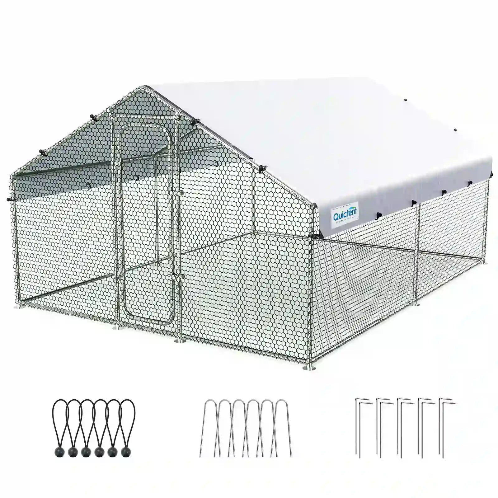 Large Metal Chicken Coop Run - Durable Outdoor Poultry Pen for Hens & Roosters - Perfect for Backyard Farming & Free Range Chicken Keeping