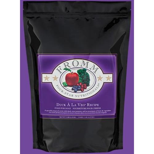 Fromm Family Duck A La Veg Recipe Dry Dog Food - Grain-Free, High Protein for Adult Dogs (4lb & 15lb) - Perfect for Sensitive Stomachs & Allergies | Indoor & Outdoor Feeding