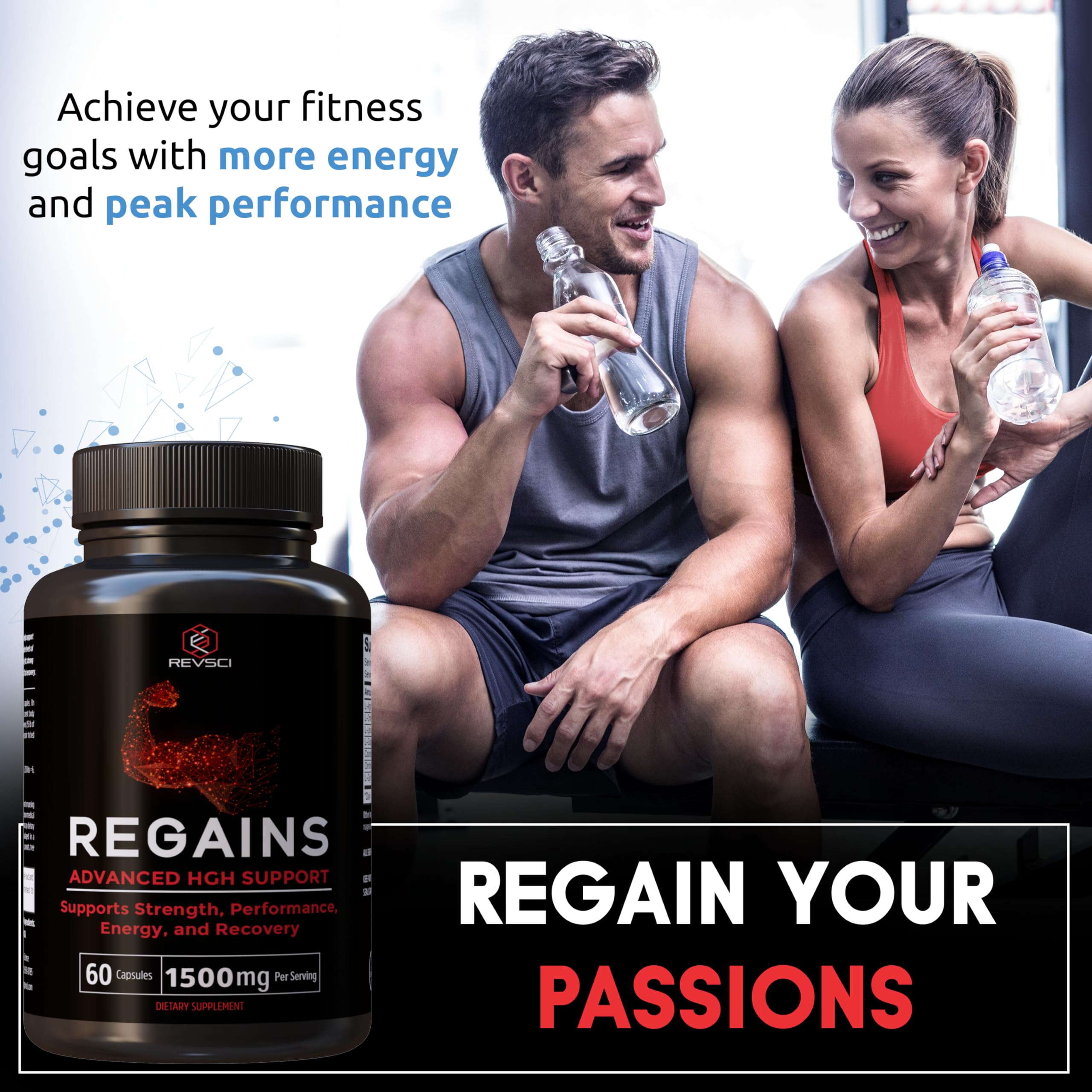 Best HGH Supplements for Men & Women - Natural Anabolic Muscle Growth Booster | Human Growth Hormone Support | Post Workout Recovery & Protein Pills (60 Count) | Ideal for Bodybuilding, Fitness Training & Muscle Repair