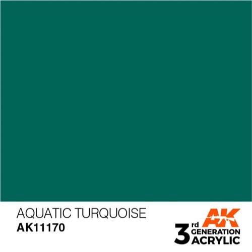 AK Interactive AK11170 Aquatic Turquoise Acrylic Paint - 17ml Bottle (3rd Gen) - Premium Model Paint for Miniatures, Dioramas & Scale Models - Perfect for Warhammer, Gundam & Military Models