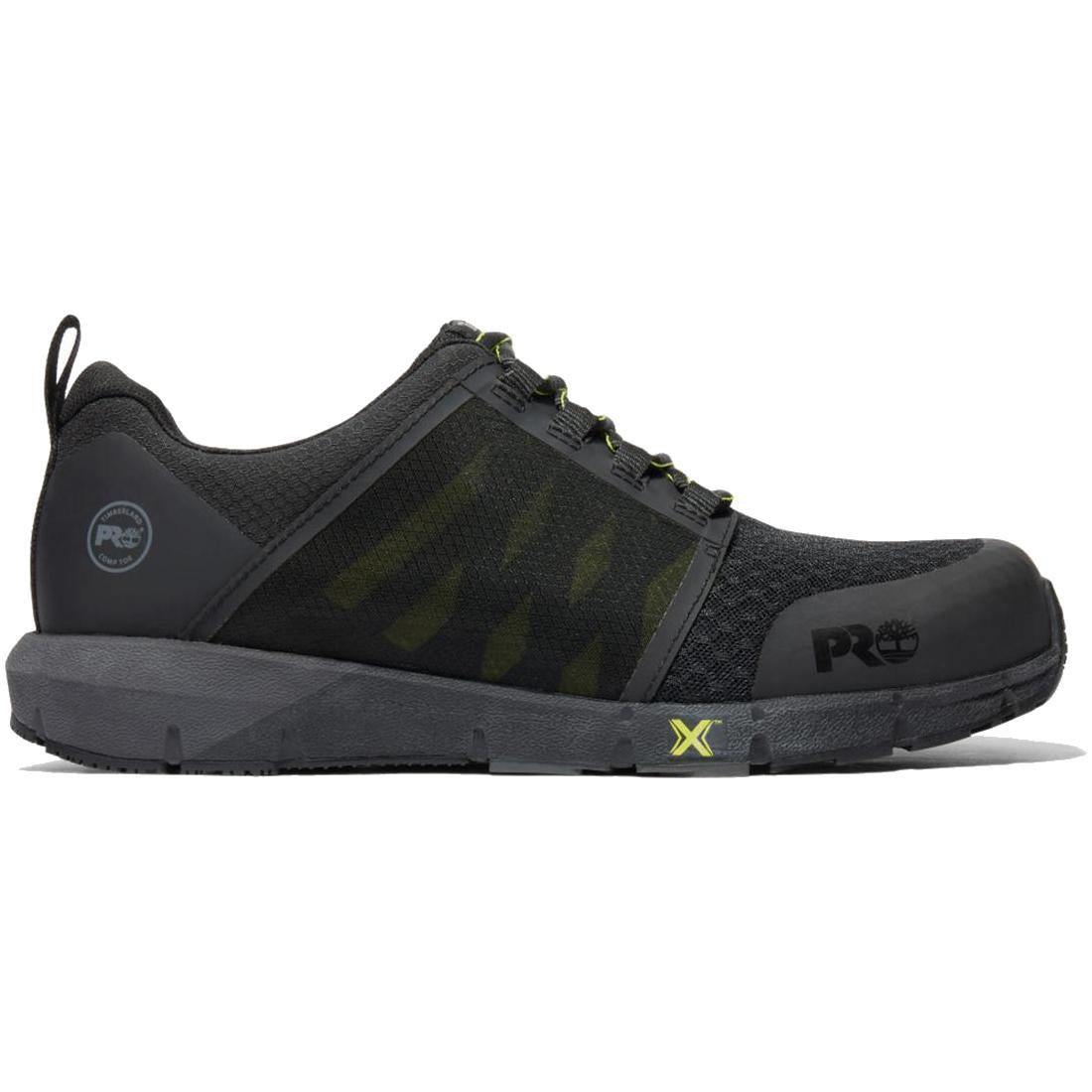 Radius Composite Toe Work Shoes for Men - Black/Yellow Safety Boots with Slip Resistant & Electrical Hazard Protection - Ideal for Construction, Warehouse & Industrial Work