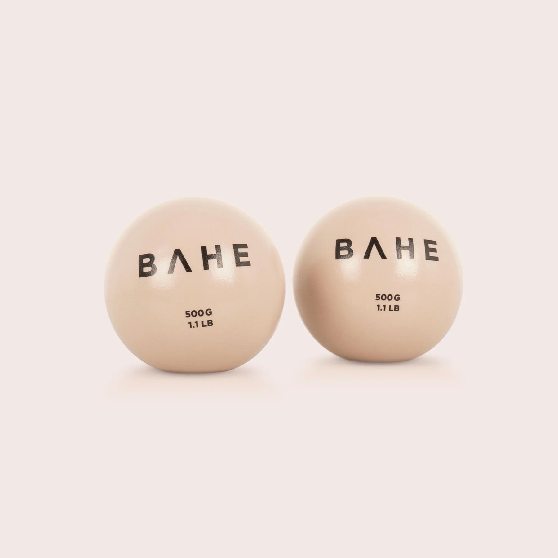 BAHE 500g Toning Exercise Balls (10cm) - Dusty Beige for Strength Training, Yoga, Pilates & Physical Therapy